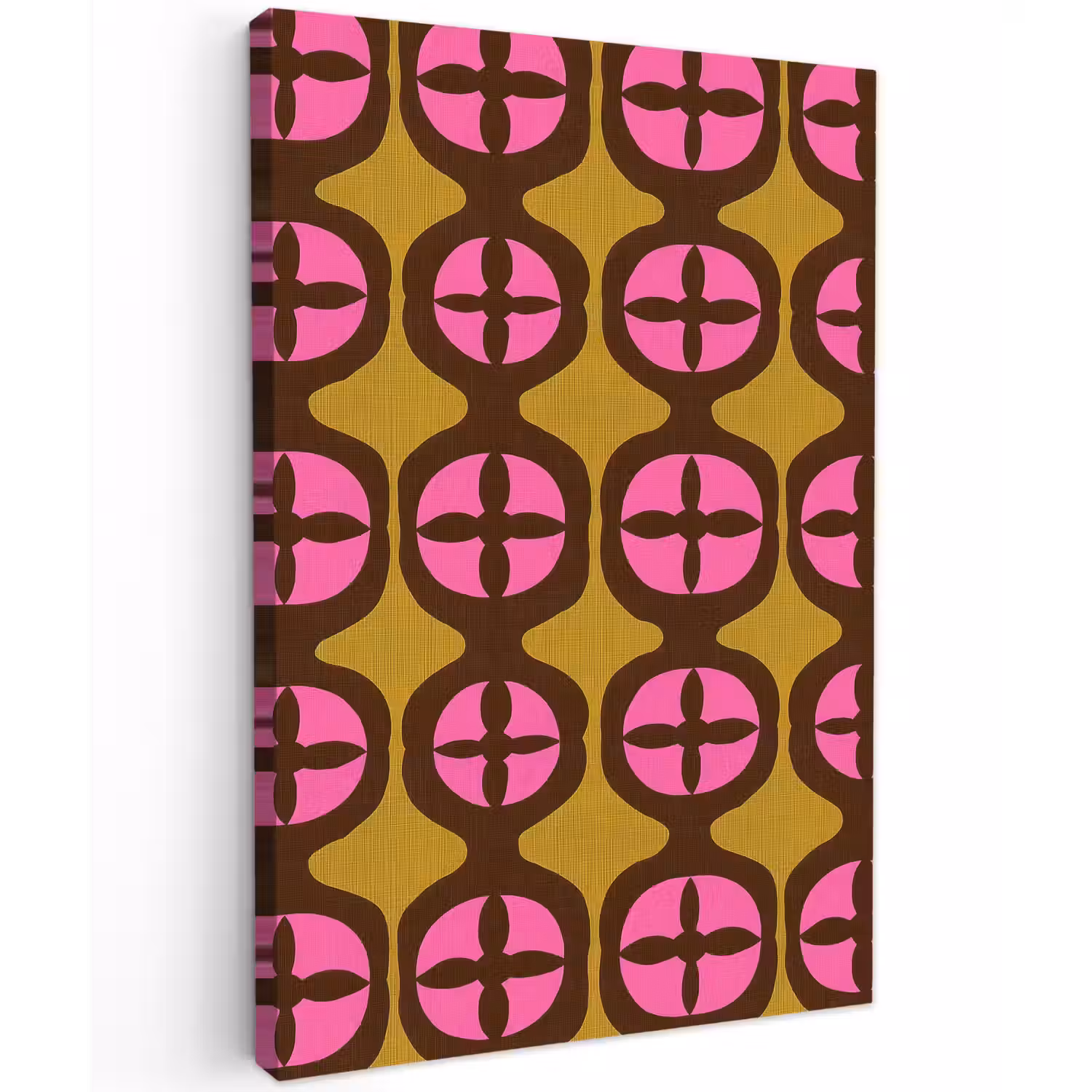 Modern - Patroon - Roze Tuinposter op houten frame 2 cm dik klein 841 -3d