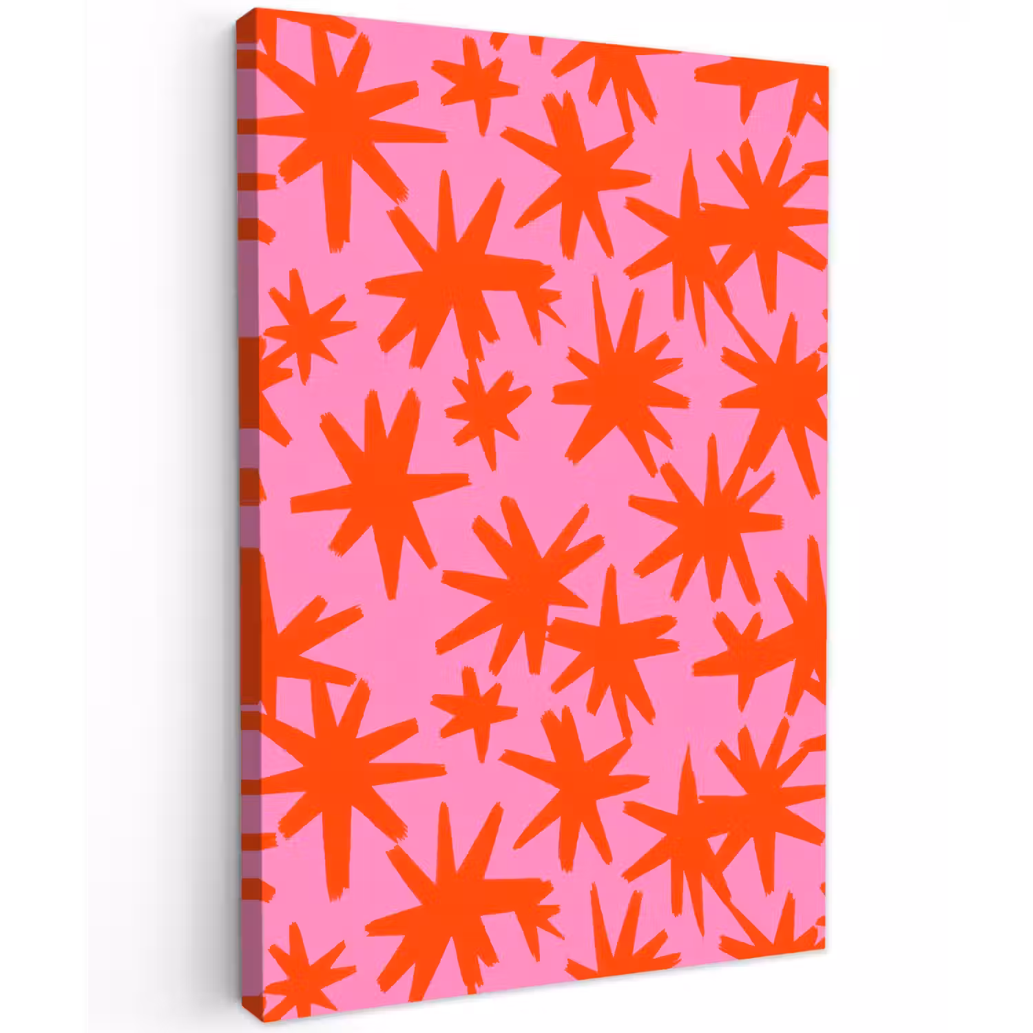 Modern - Sterren - Roze Tuinposter op houten frame 2 cm dik klein 841 -3d