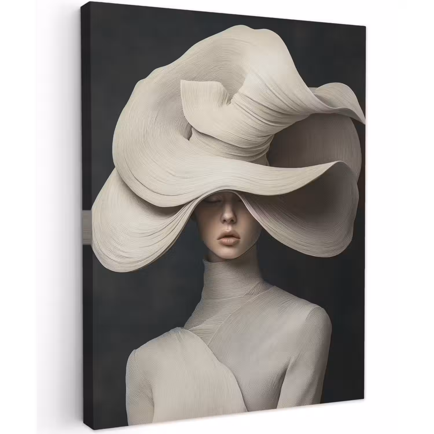 Modern - Vrouw - Hoed Tuinposter op houten frame 2 cm dik klein -3d