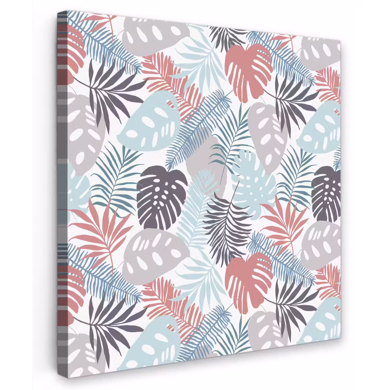 Monstera - Pastel - Bladeren - Tropical Tuinposter op houten frame 2 cm dik klein -3d