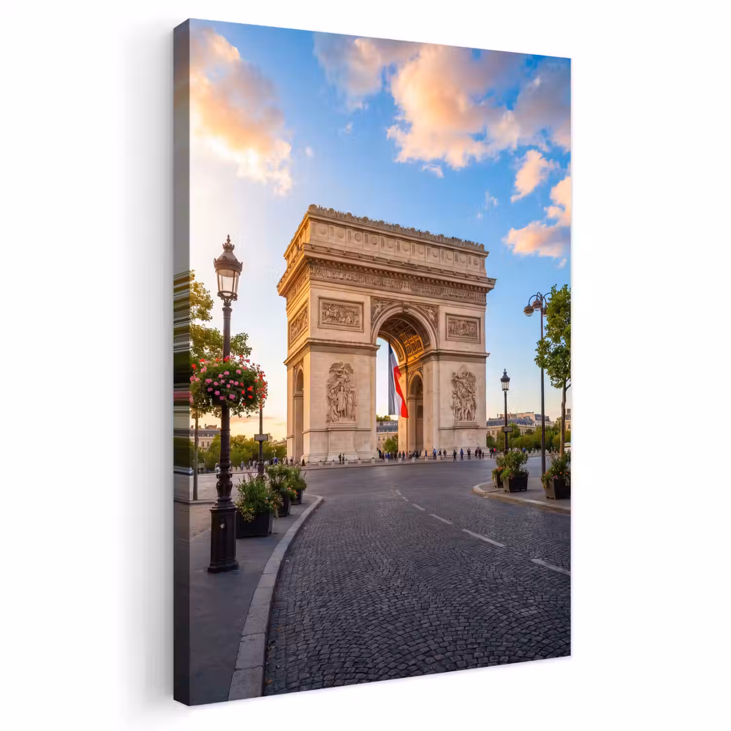Monument - Parijs - Zonsondergang - Architectuur - Goud Tuinposter op houten frame 2 cm dik klein -3d