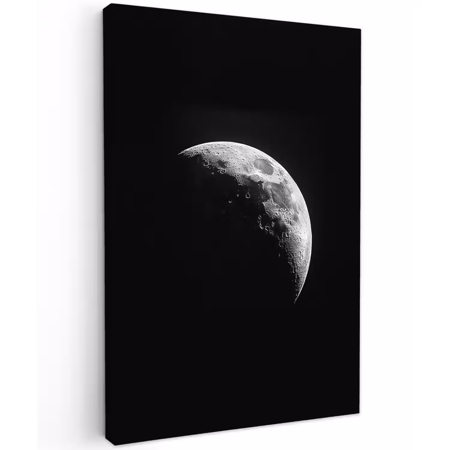 Maan - Hemel - Zwart - Schaduw Tuinposter op houten frame 2 cm dik klein -3d