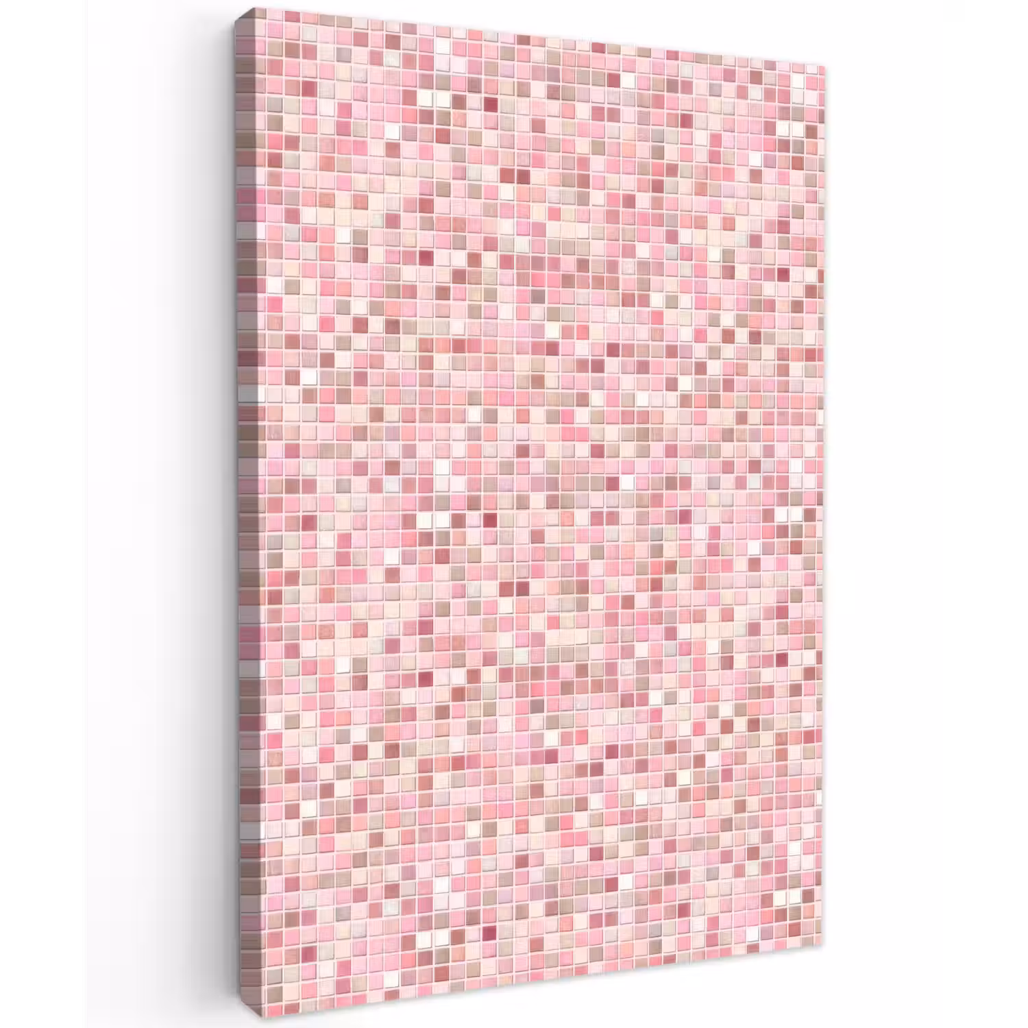 Mozaïek - Patroon - Roze Tuinposter op houten frame 2 cm dik klein 841 -3d
