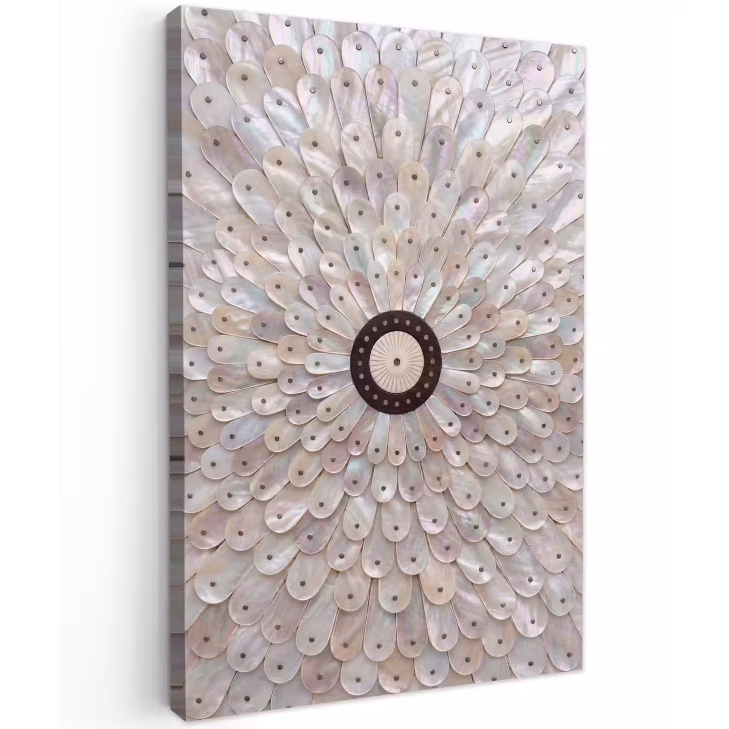Parelmoer - Patroon - Decoratie - Ambacht - Wit Tuinposter op houten frame 2 cm dik klein -3d