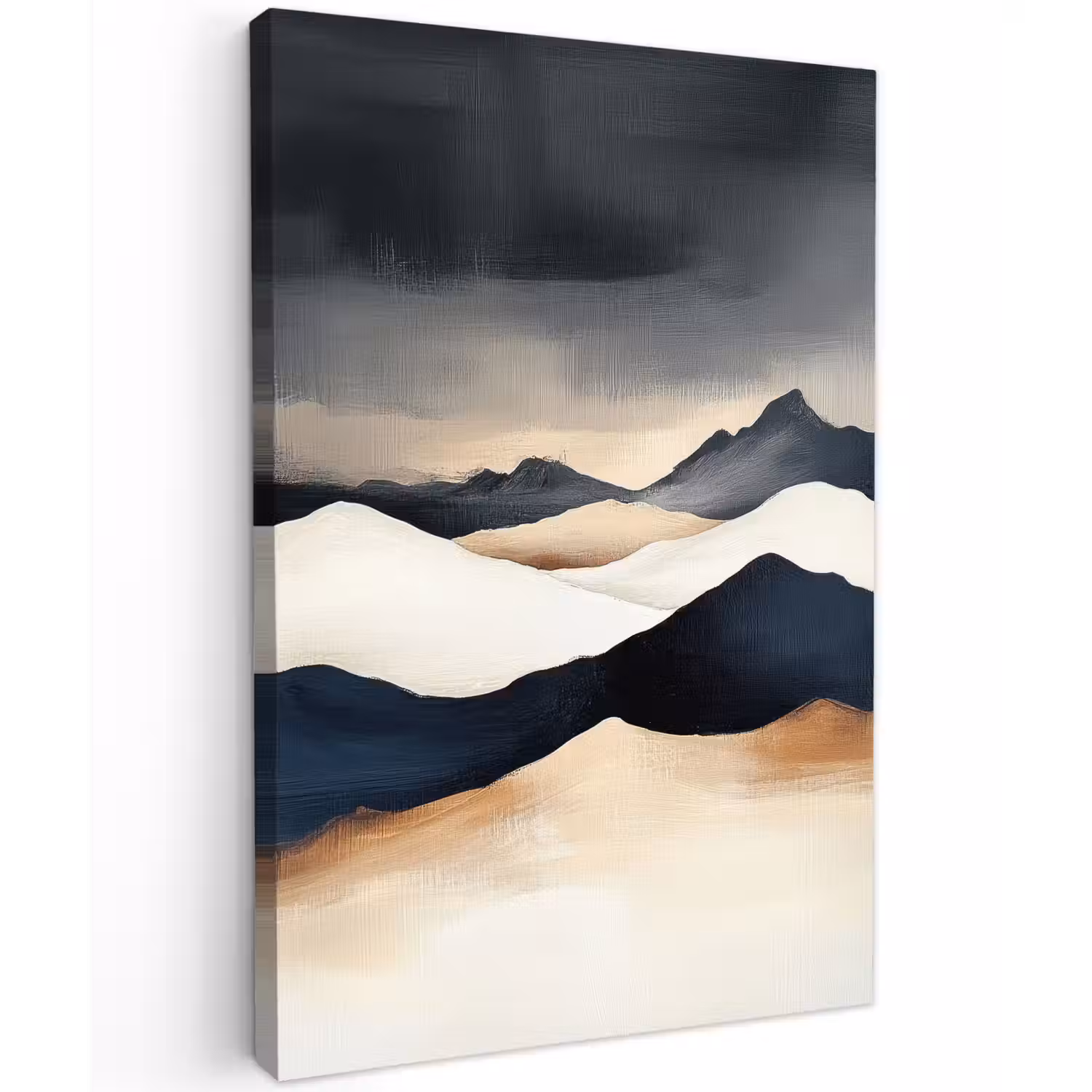 Bergen - Donkerblauw - Landschap Tuinposter op houten frame 2 cm dik klein -3d