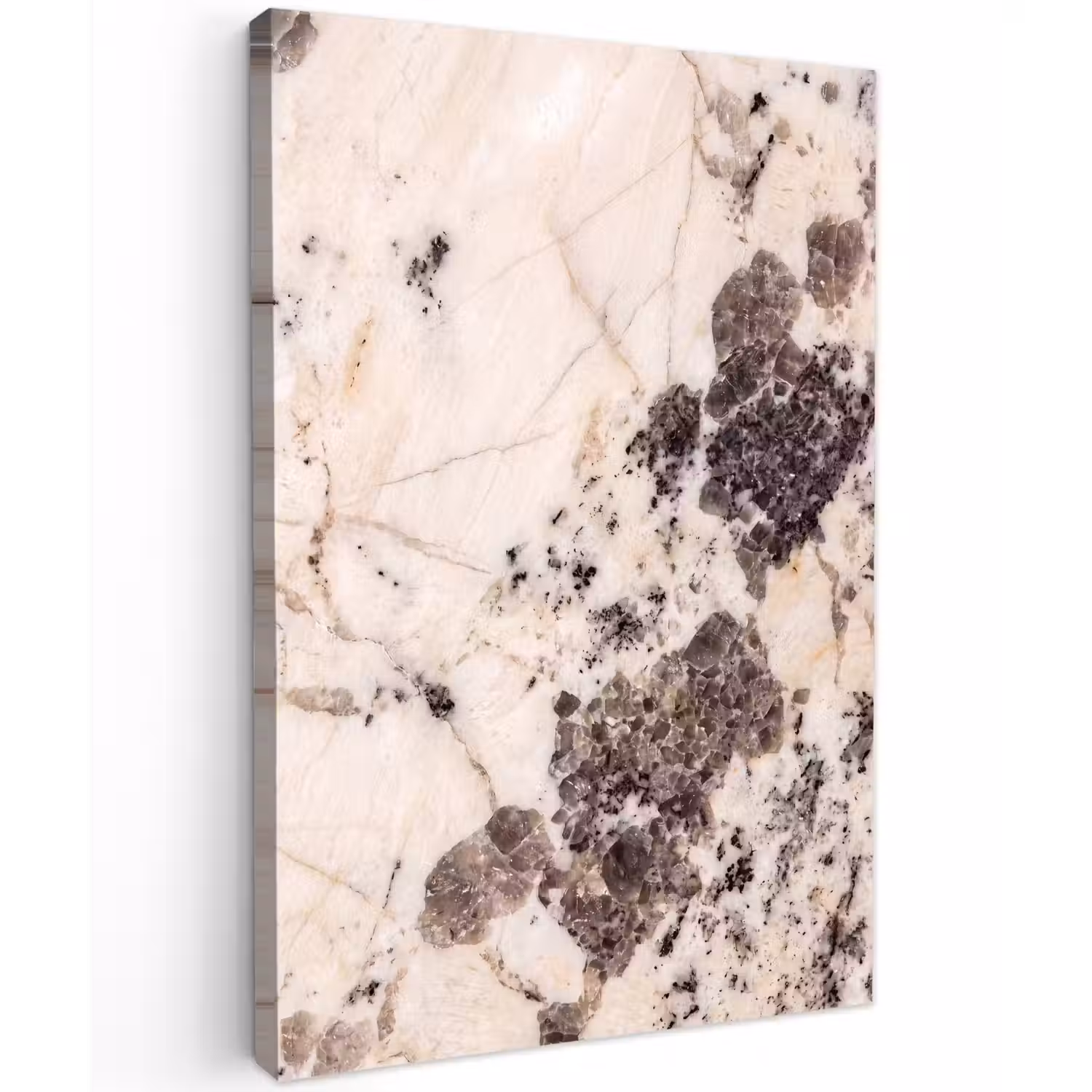 Natuursteen - Patroon - Abstract - Beige - Grijs Tuinposter op houten frame 2 cm dik klein -3d