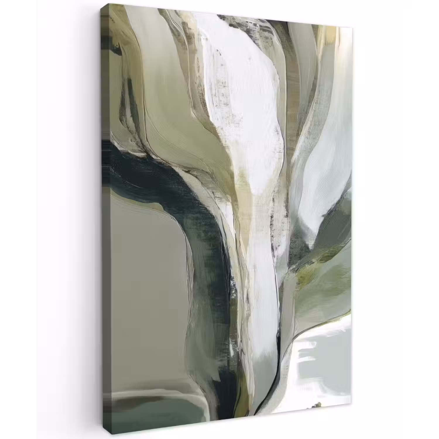 Natuur - Abstract - Groen - Penseelstreken Tuinposter op houten frame 2 cm dik klein -3d