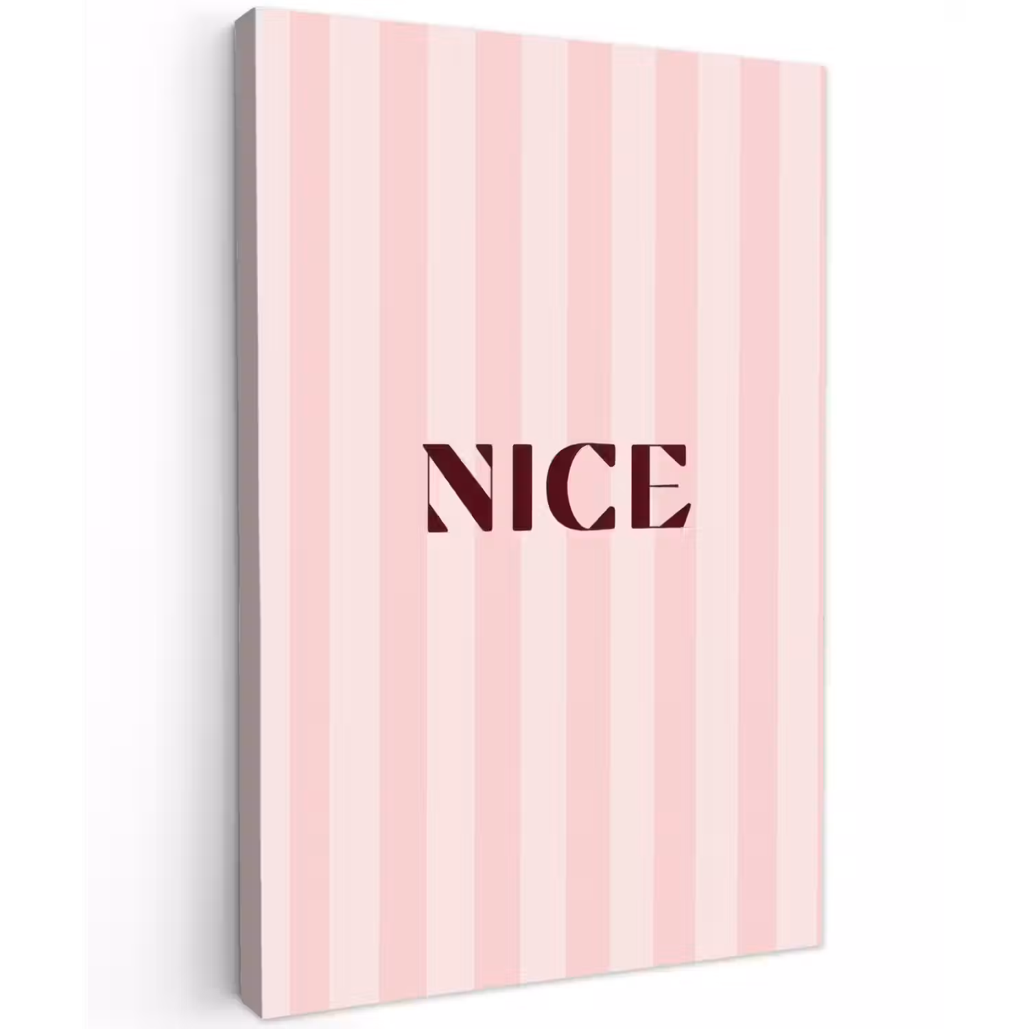 Nice - Strepen - Roze Tuinposter op houten frame 2 cm dik klein -3d