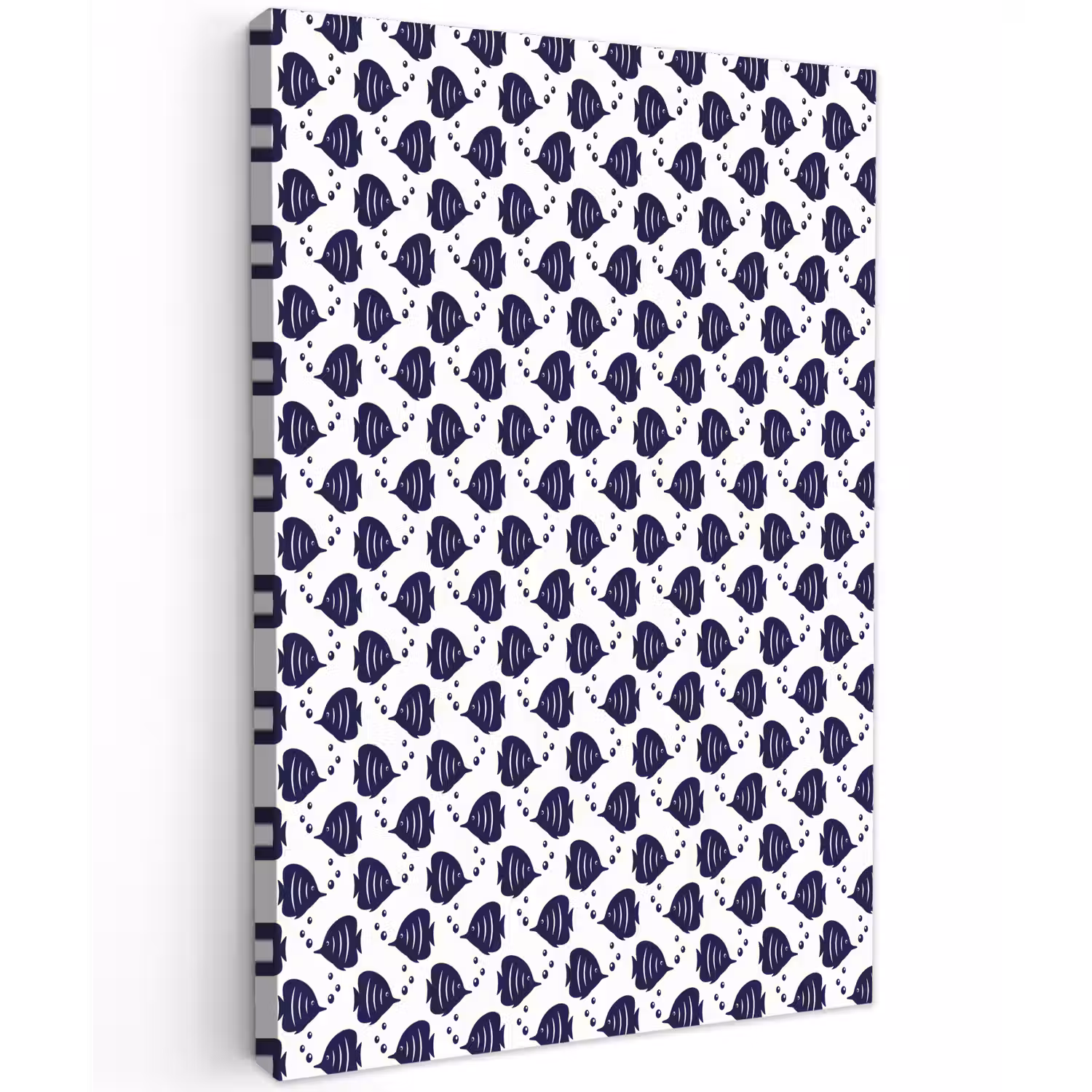 Oceaan - Vis - Blauw - Wit Tuinposter op houten frame 2 cm dik klein 841 -3d