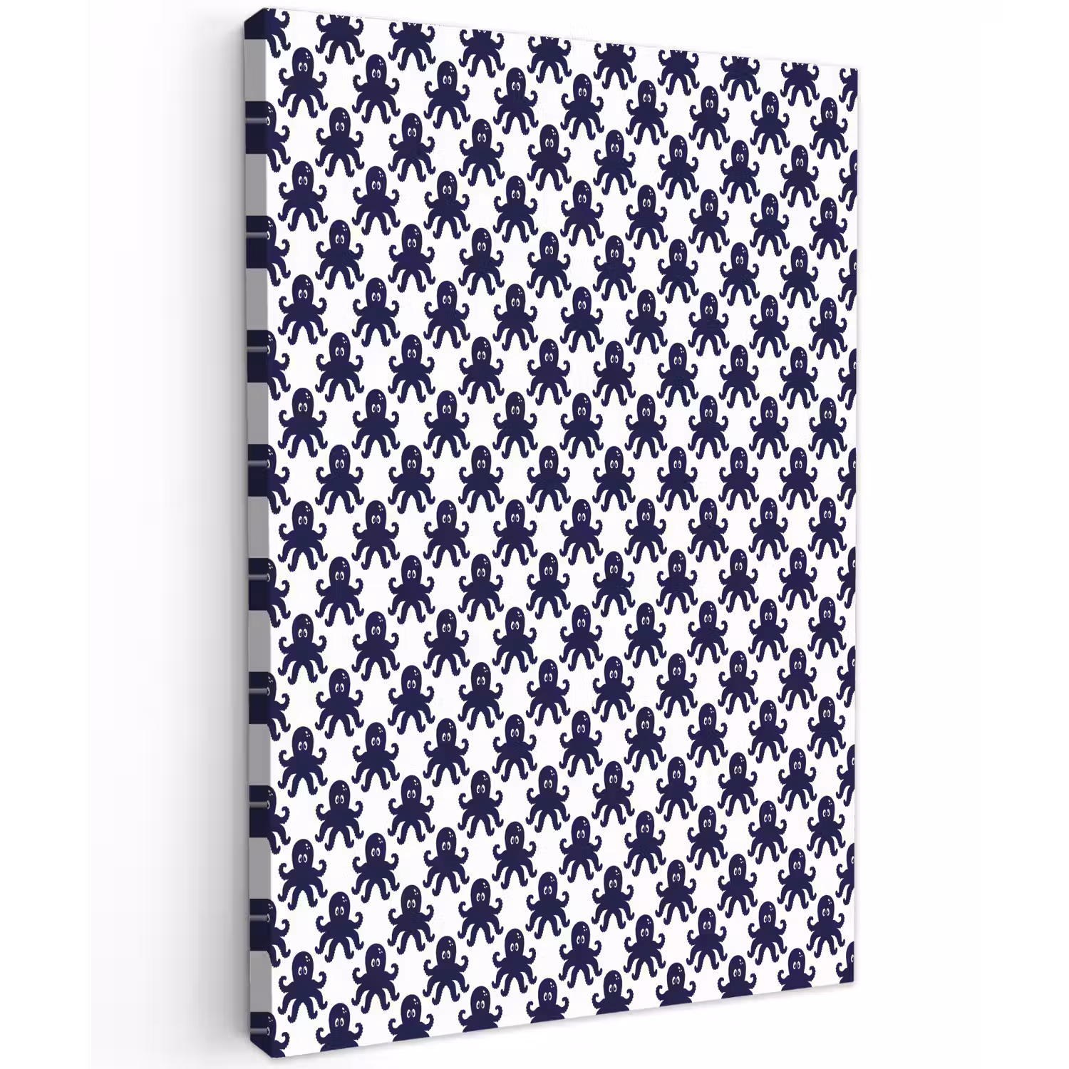 Oceaan - Octo - Blauw - Wit Tuinposter op houten frame 2 cm dik klein 841 -3d
