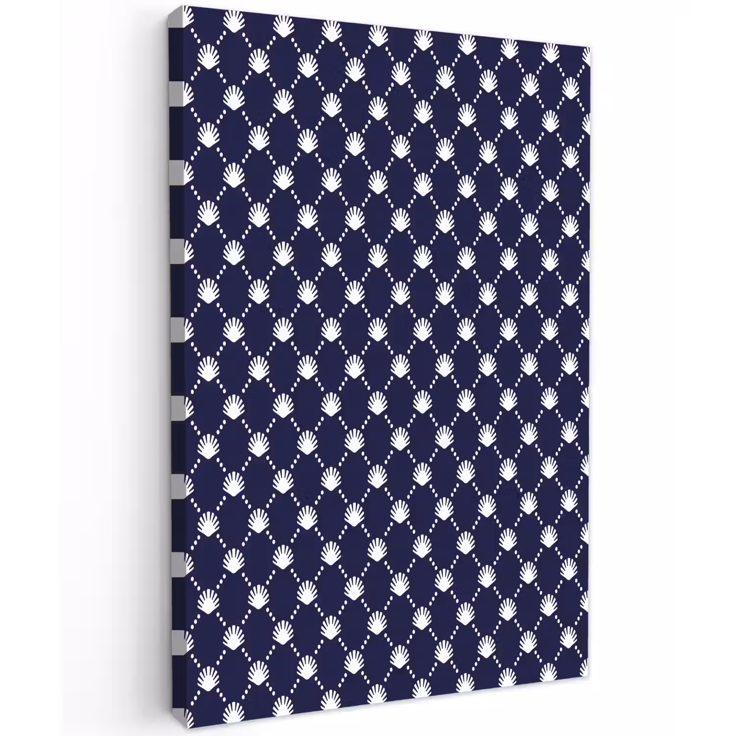 Oceaan - Schelp - Blauw - Wit Tuinposter op houten frame 2 cm dik klein 841 -3d