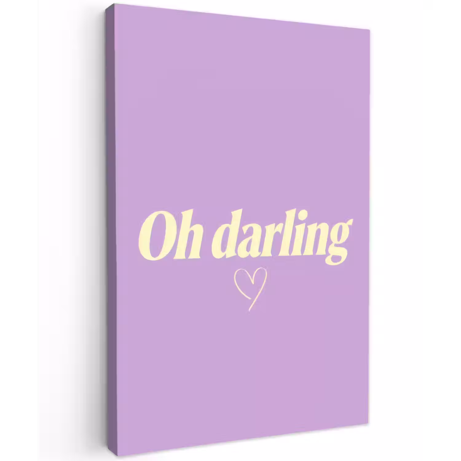 Oh darling - Hart - Paars Tuinposter op houten frame 2 cm dik klein -3d