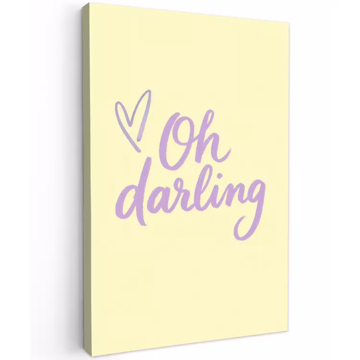 Oh darling - Geel - Hart Tuinposter op houten frame 2 cm dik klein -3d