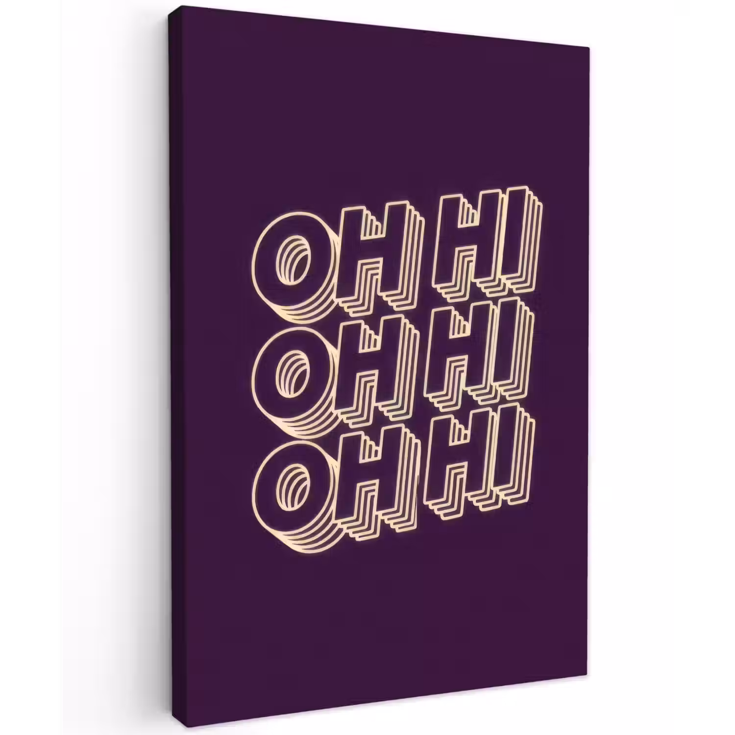 Oh hi - Paars - 3D Tuinposter op houten frame 2 cm dik klein -3d