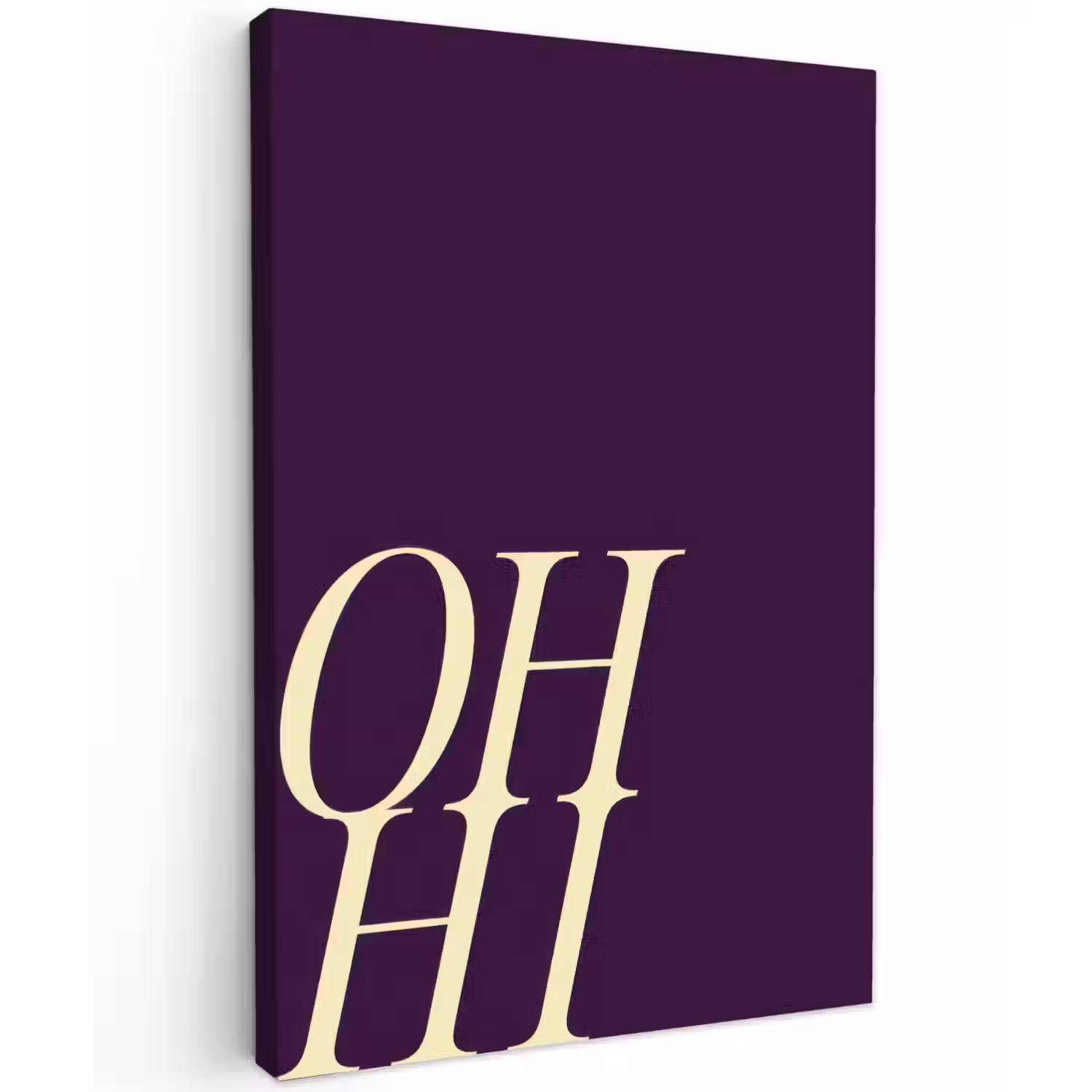 Oh hi - Paars - Cursief Tuinposter op houten frame 2 cm dik klein -3d
