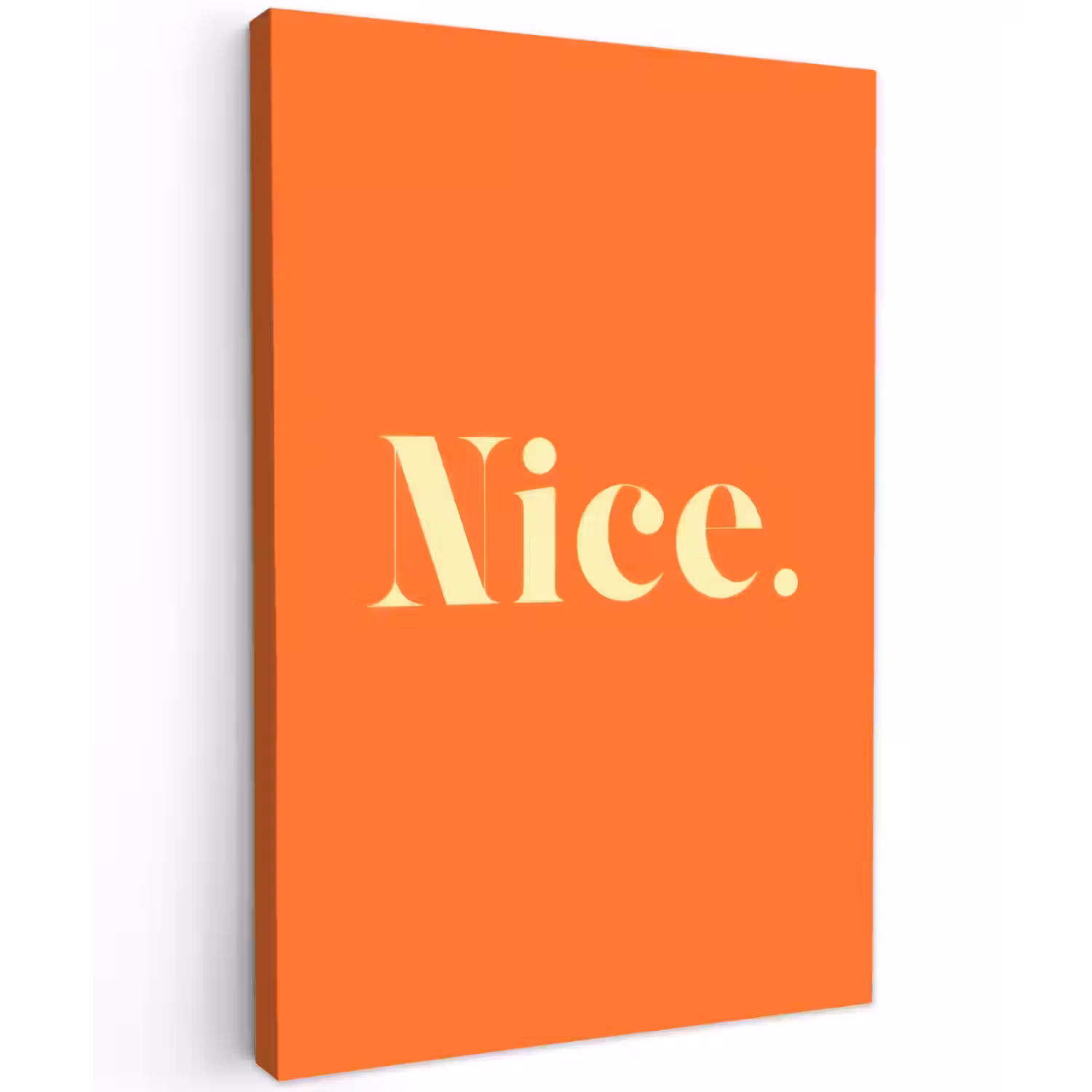 Oranje - Gebroken wit - Nice Tuinposter op houten frame 2 cm dik klein -3d