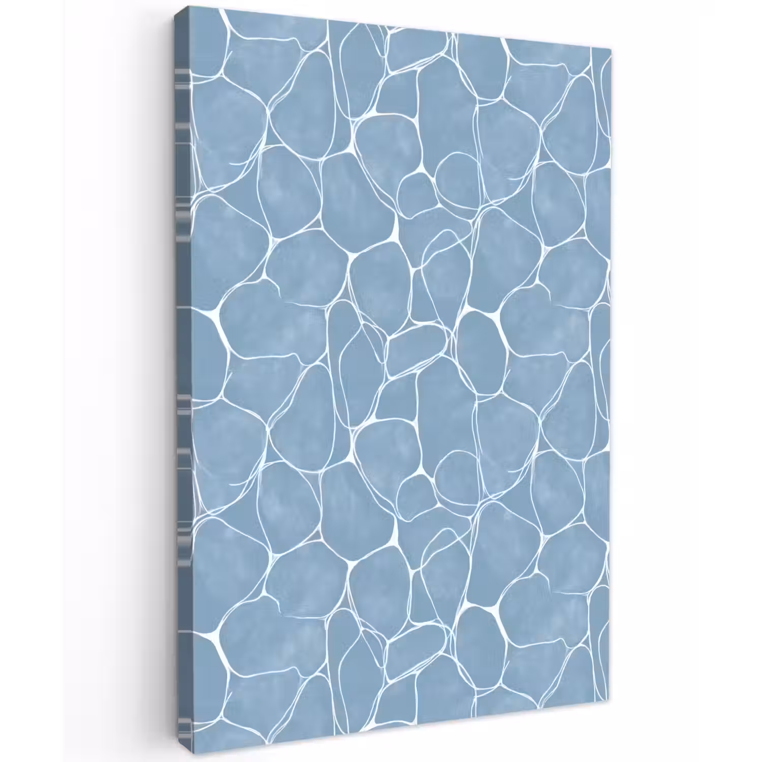 Organisch - Patroon - Blauw Tuinposter op houten frame 2 cm dik klein 841 -3d