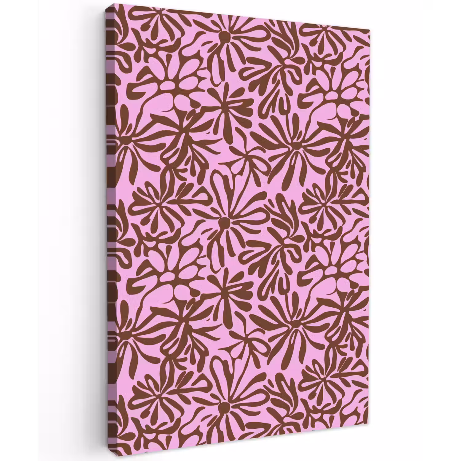 Organisch - Patroon - Roze Tuinposter op houten frame 2 cm dik klein 841 -3d