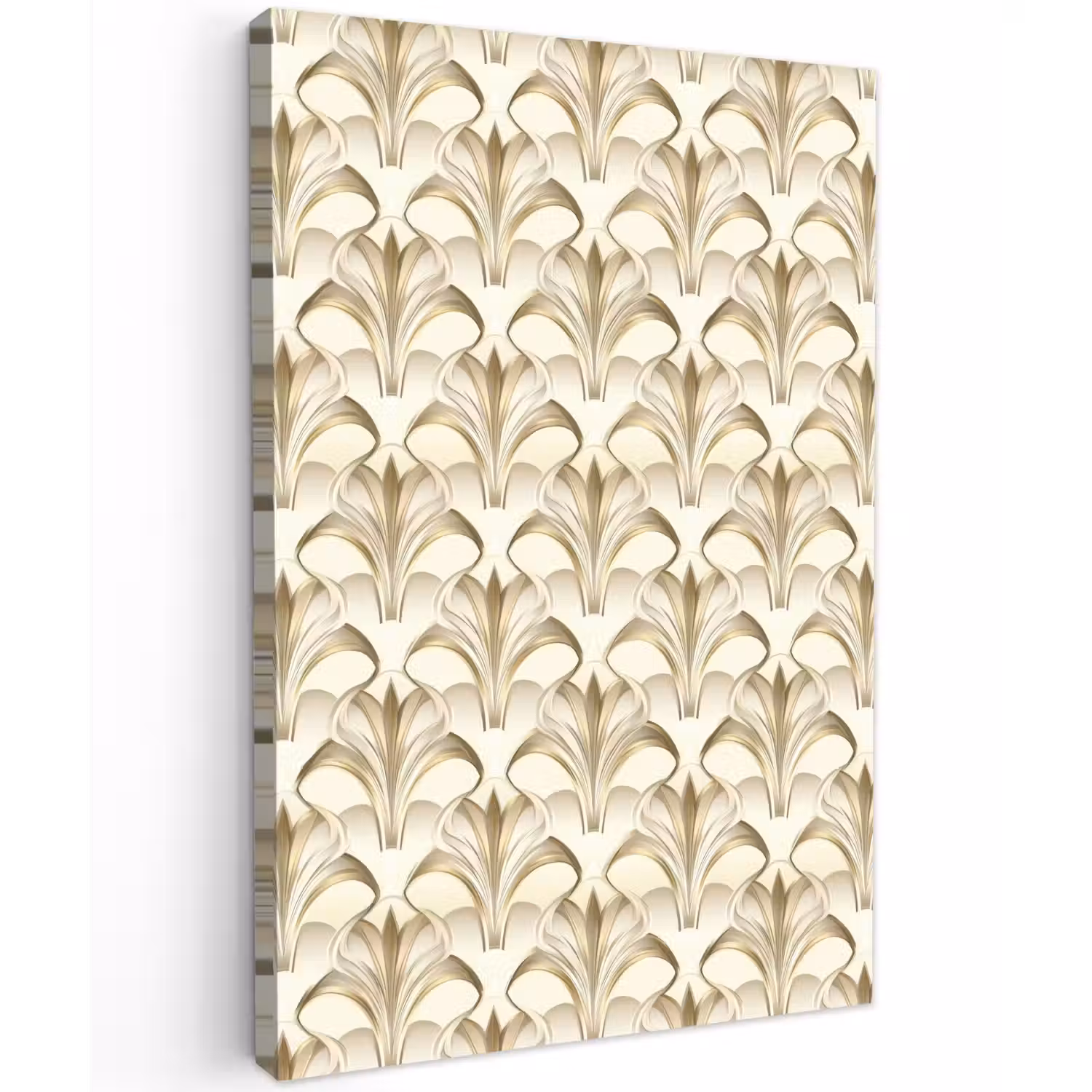 Ornament - Barok - Goud Tuinposter op houten frame 2 cm dik klein 841 -3d