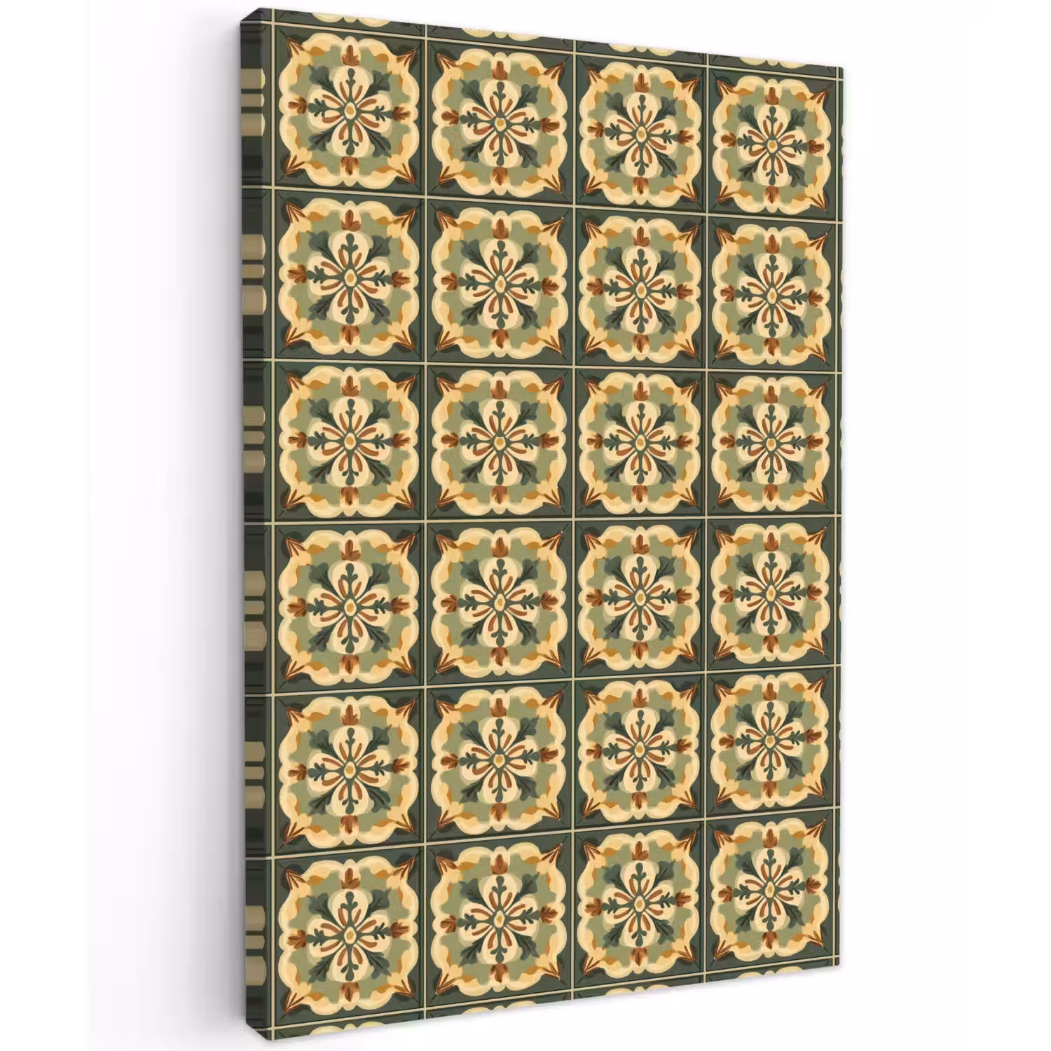 Ornament - Patroon - Groen Tuinposter op houten frame 2 cm dik klein 841 -3d