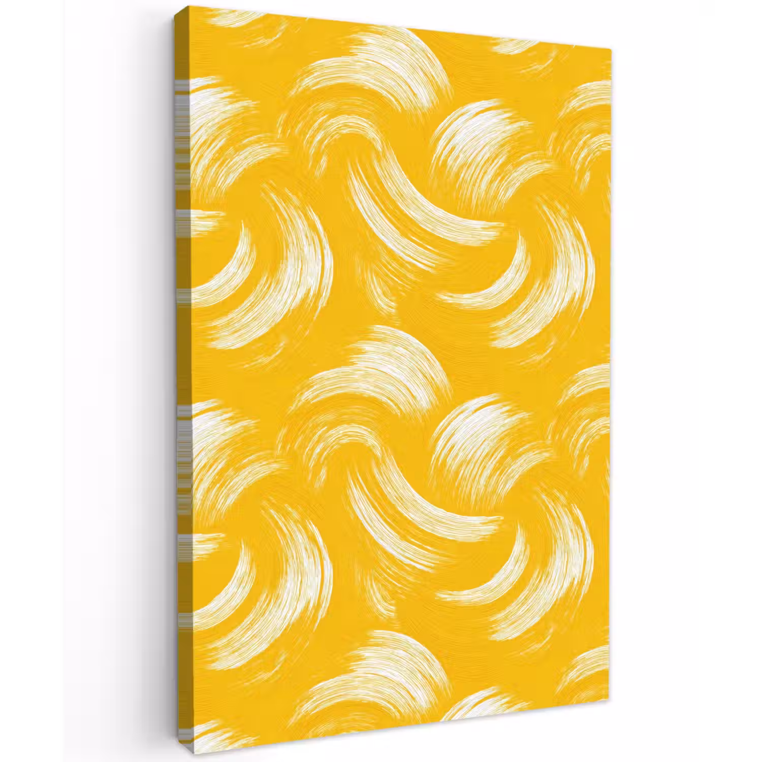 Verfstreken - Abstract - Dynamisch - Geel Tuinposter op houten frame 2 cm dik klein 841 -3d