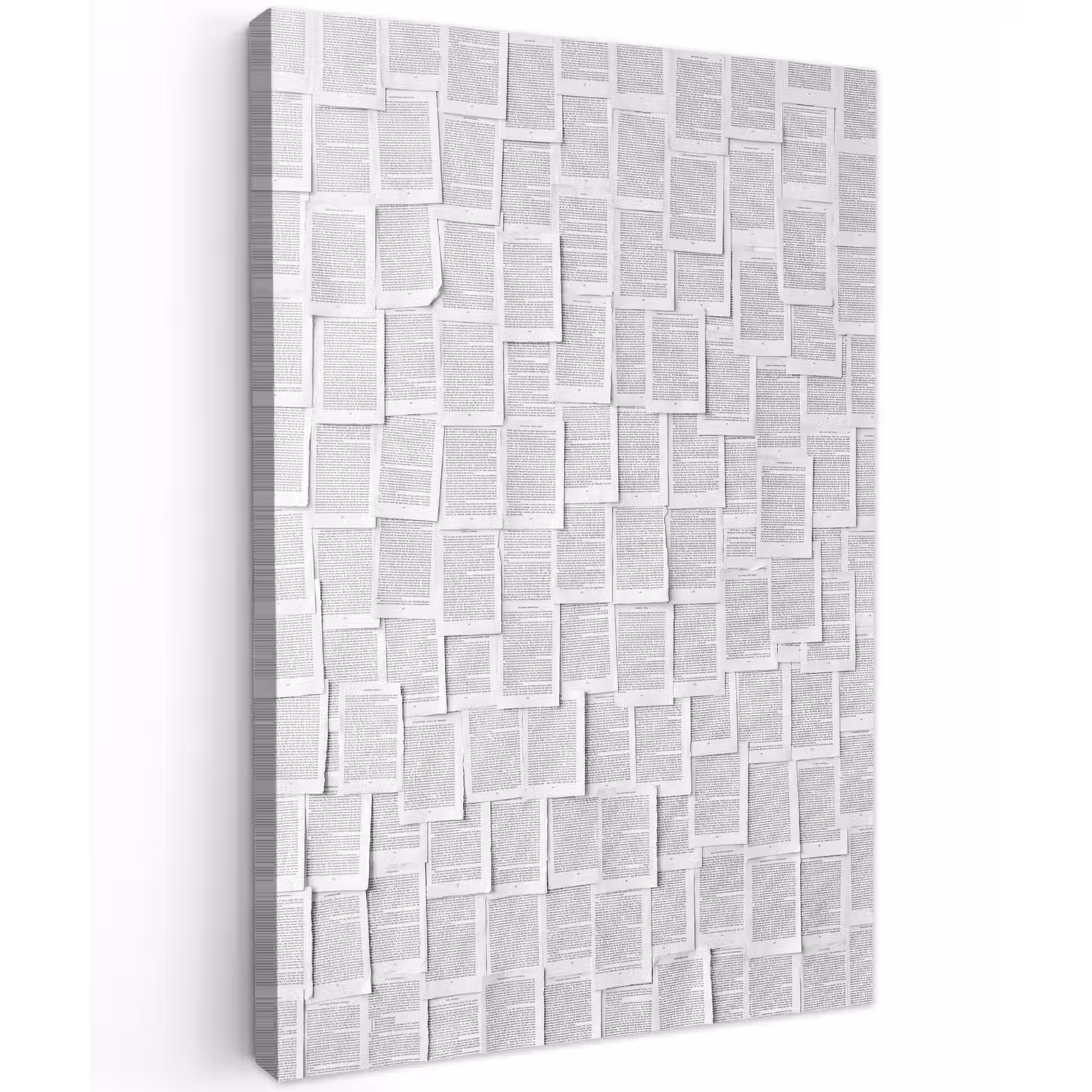 Papier - Overlappend - Textuur - Modern - Wit Tuinposter op houten frame 2 cm dik klein -3d