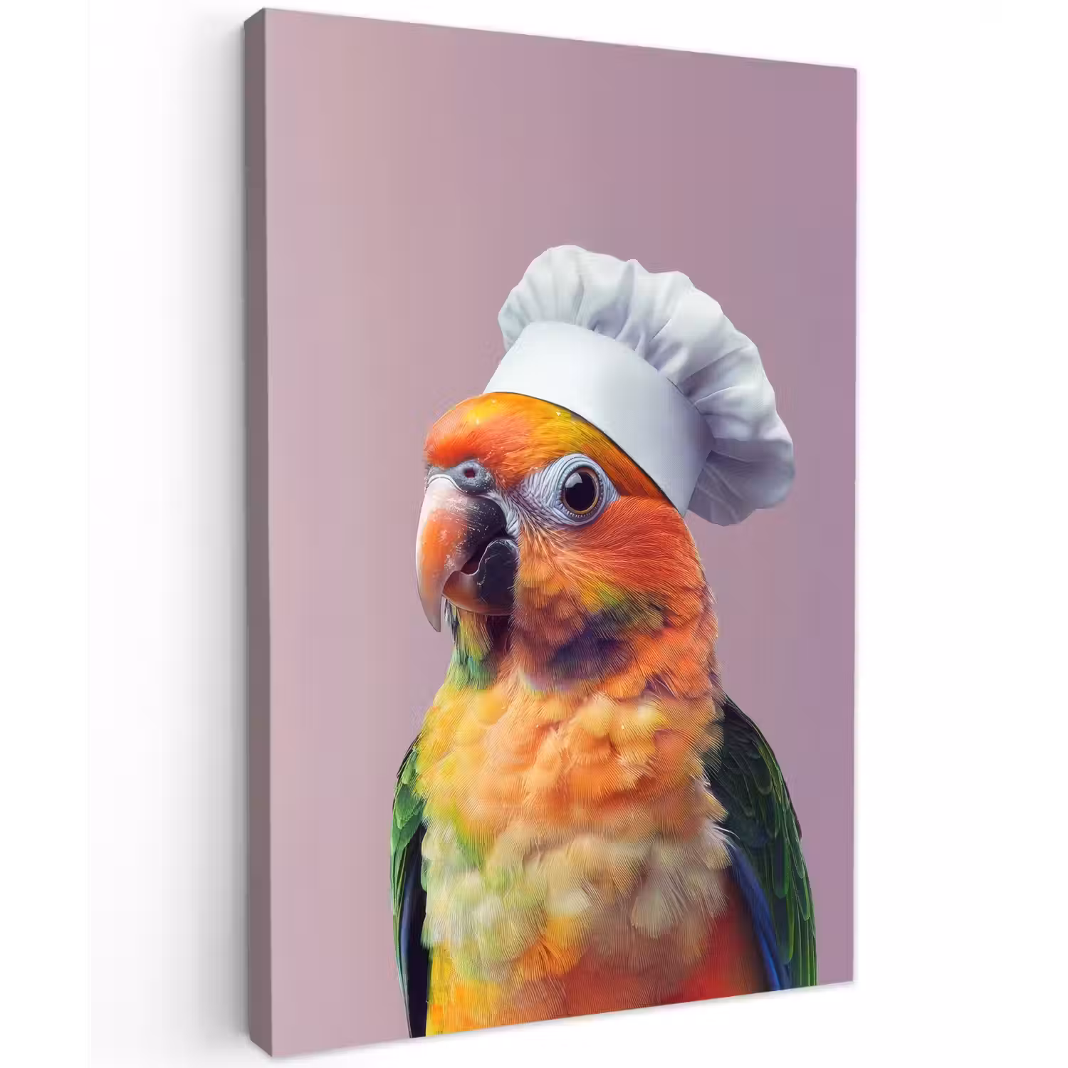 Papegaai - Koksmuts - Nieuwsgierig - Vogel Tuinposter op houten frame 2 cm dik klein -3d
