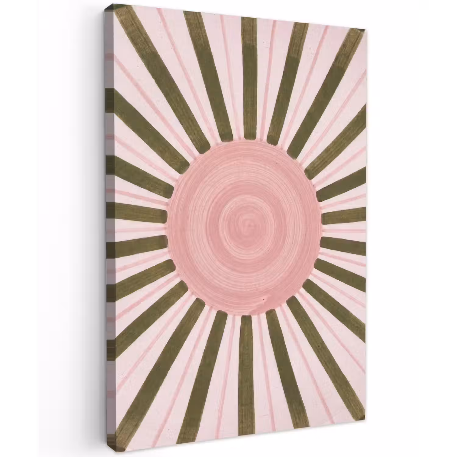 Patroon - Cirkel - Stralen - Abstract - Roze Tuinposter op houten frame 2 cm dik klein -3d