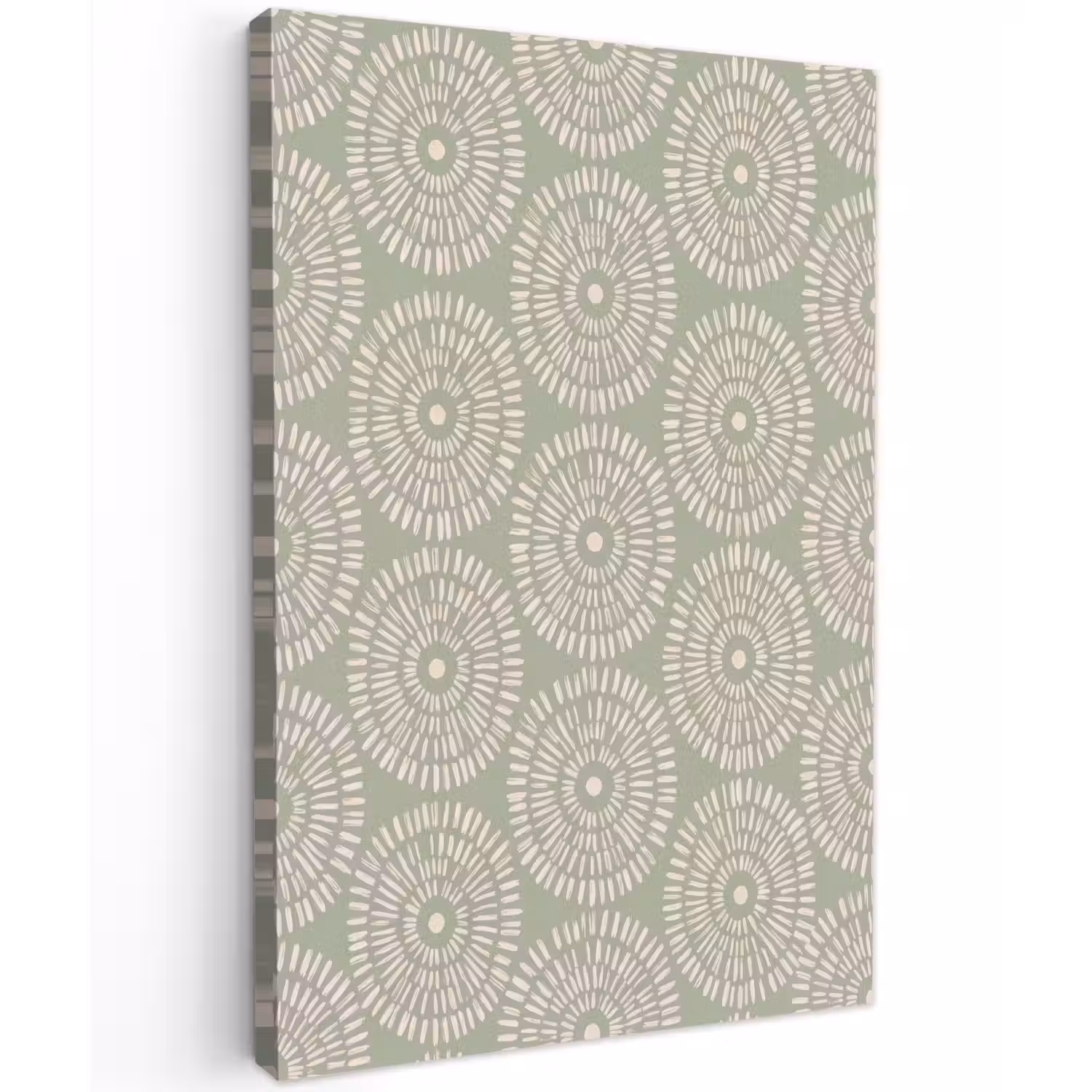 Patroon - Cirkels - Abstract - Modern - Groen Tuinposter op houten frame 2 cm dik klein -3d