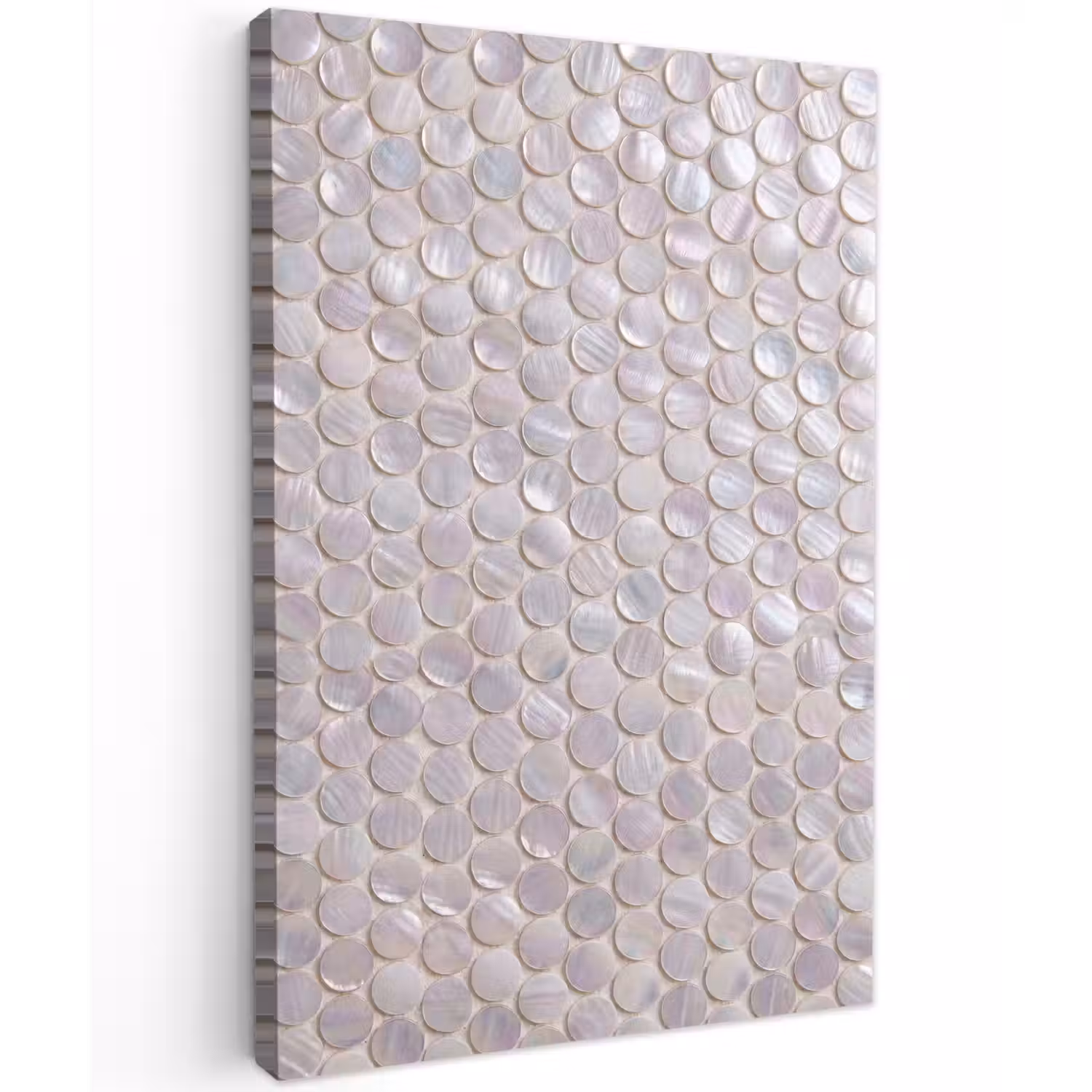 Patroon - Cirkels - Abstract - Modern - Wit Tuinposter op houten frame 2 cm dik klein -3d