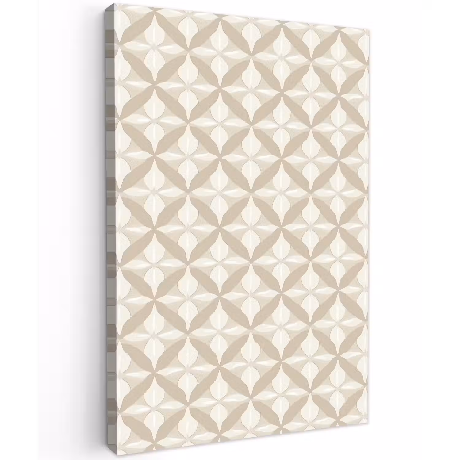 Patroon - Klassiek - Beige Tuinposter op houten frame 2 cm dik klein 841 -3d