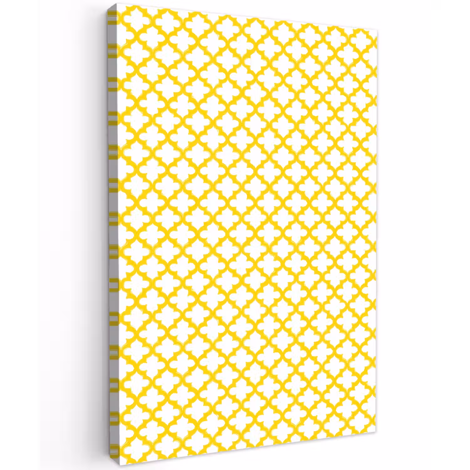Patroon - Geometrisch - Klassiek - Geel Tuinposter op houten frame 2 cm dik klein 841 -3d