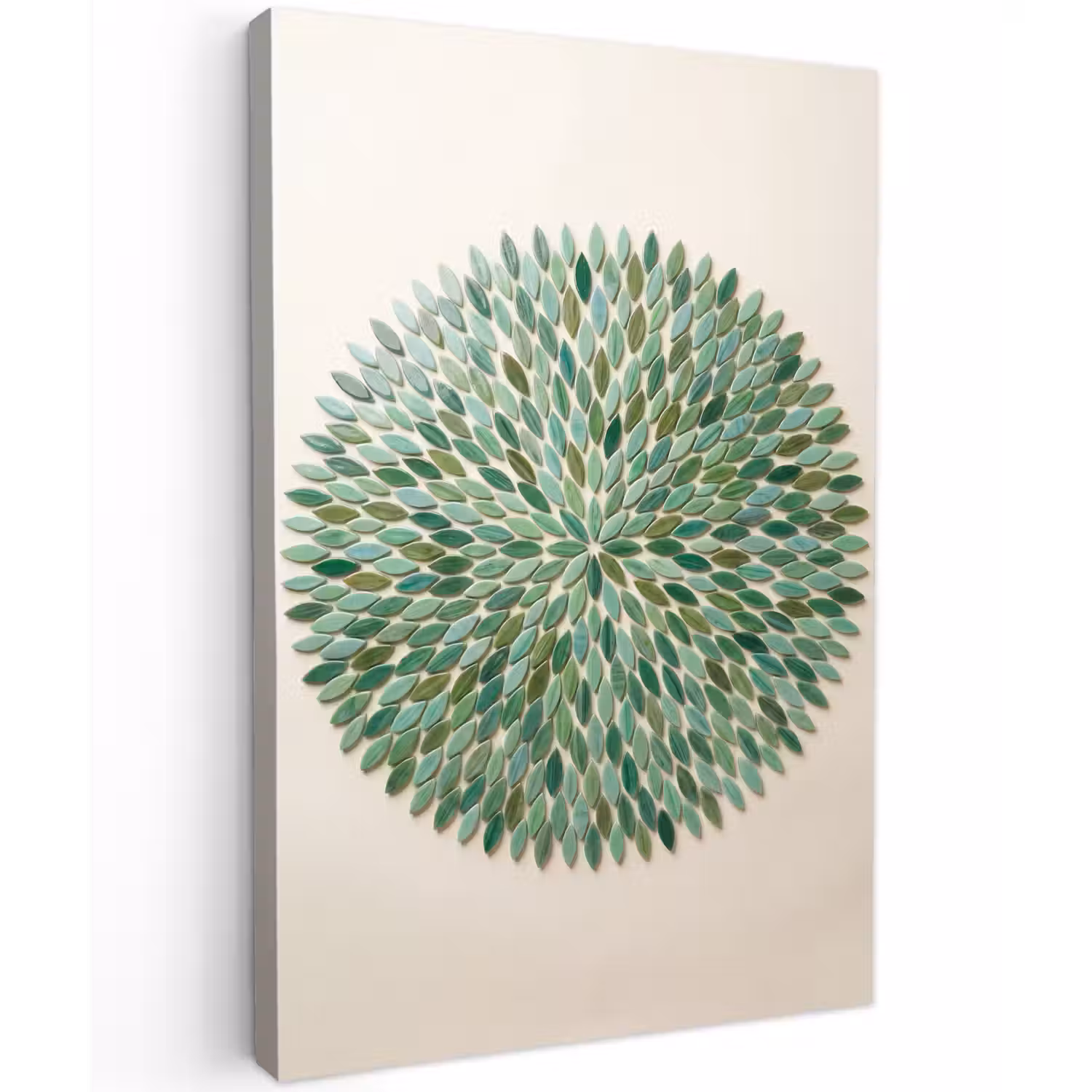Patroon - Blad - Groen - Abstract Tuinposter op houten frame 2 cm dik klein -3d