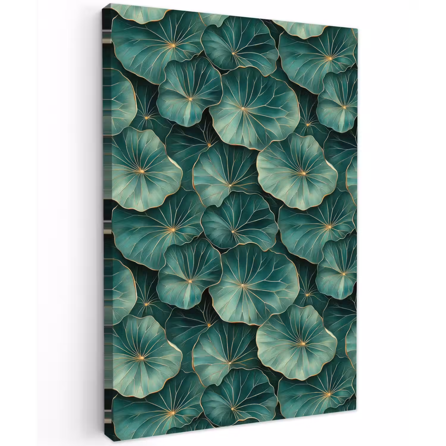 Patroon - Bladeren - Groen Tuinposter op houten frame 2 cm dik klein 841 -3d