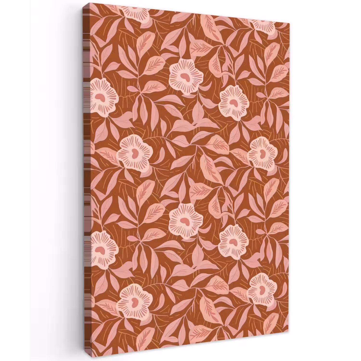 Patroon - Bladeren - Terracotta Tuinposter op houten frame 2 cm dik klein 841 -3d