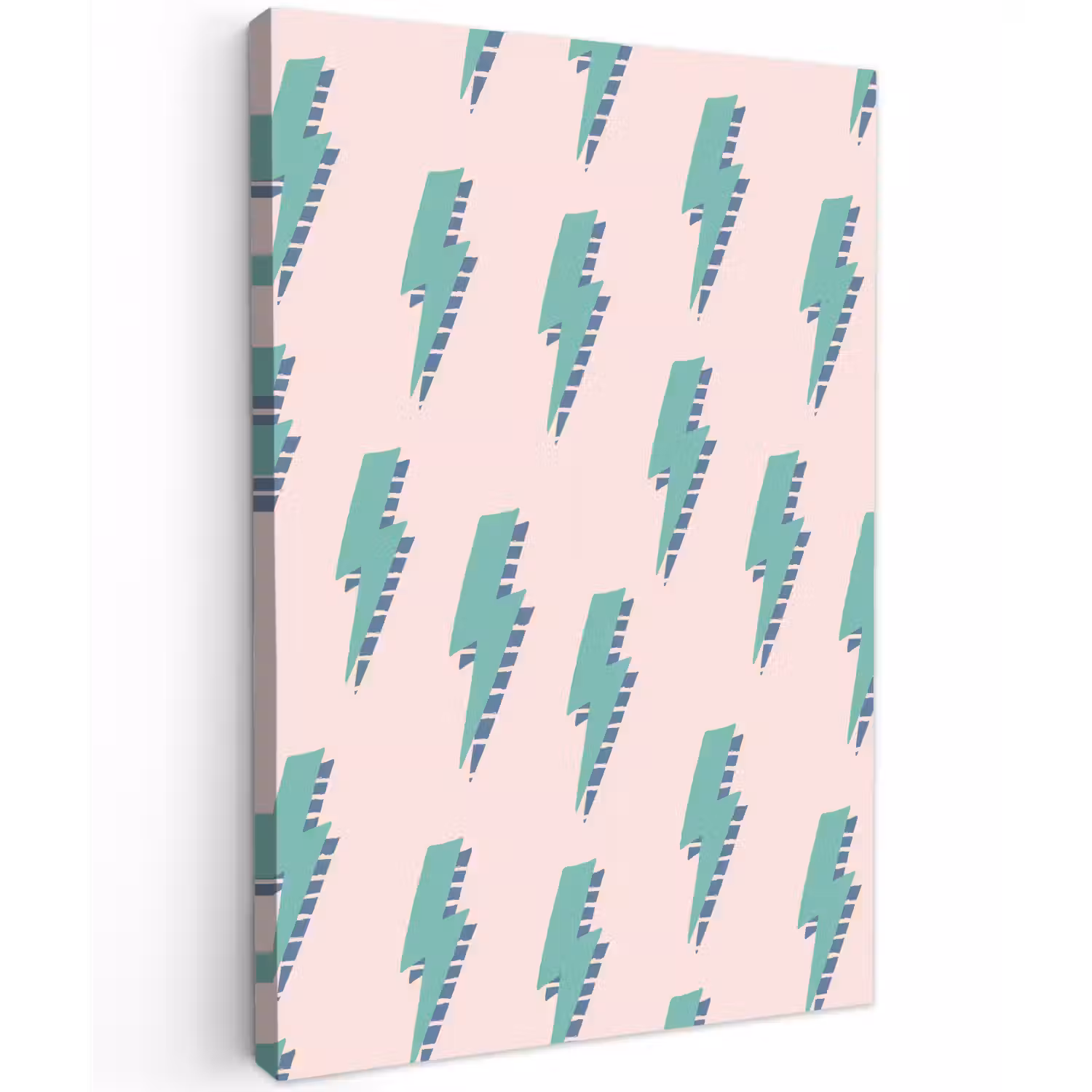 Patroon - Bliksem - Roze - Groen Tuinposter op houten frame 2 cm dik klein 841 -3d