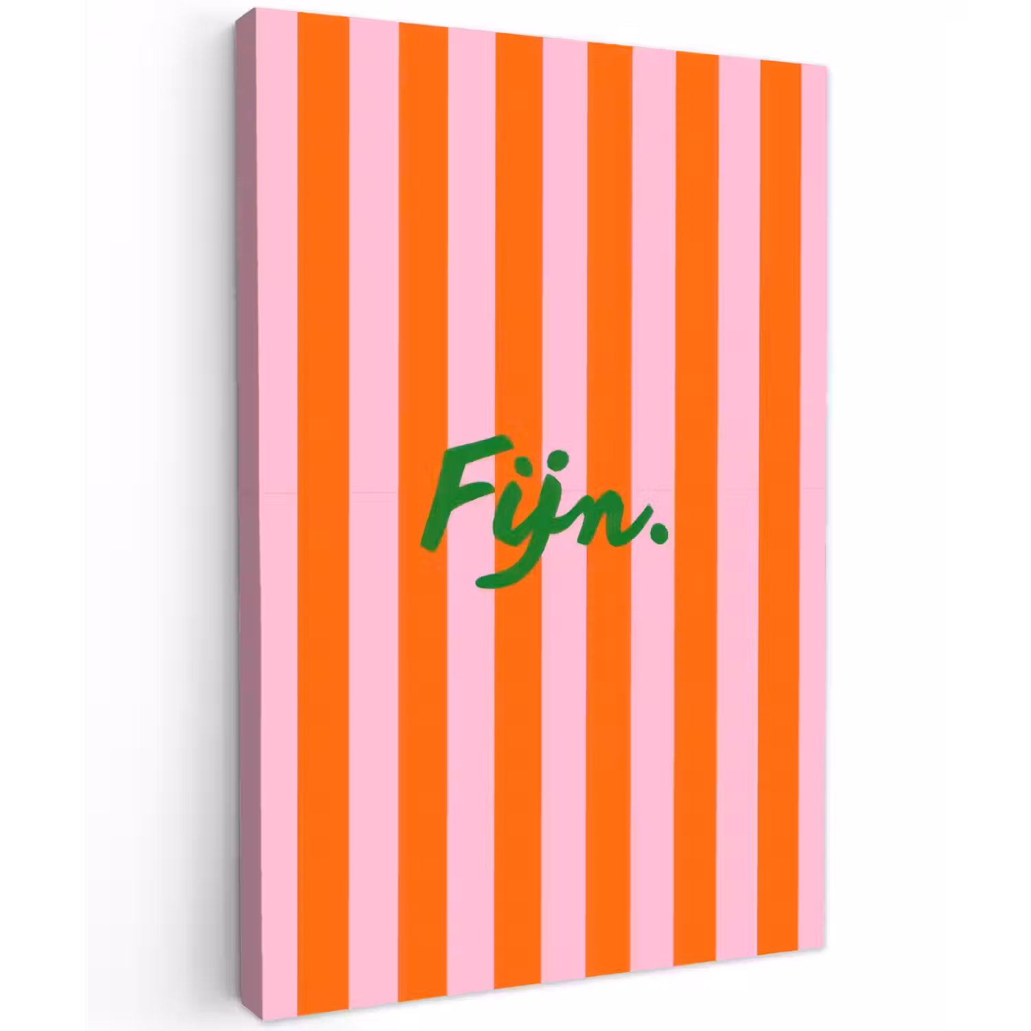 Patroon - Oranje - Fijn - Strepen Tuinposter op houten frame 2 cm dik klein -3d