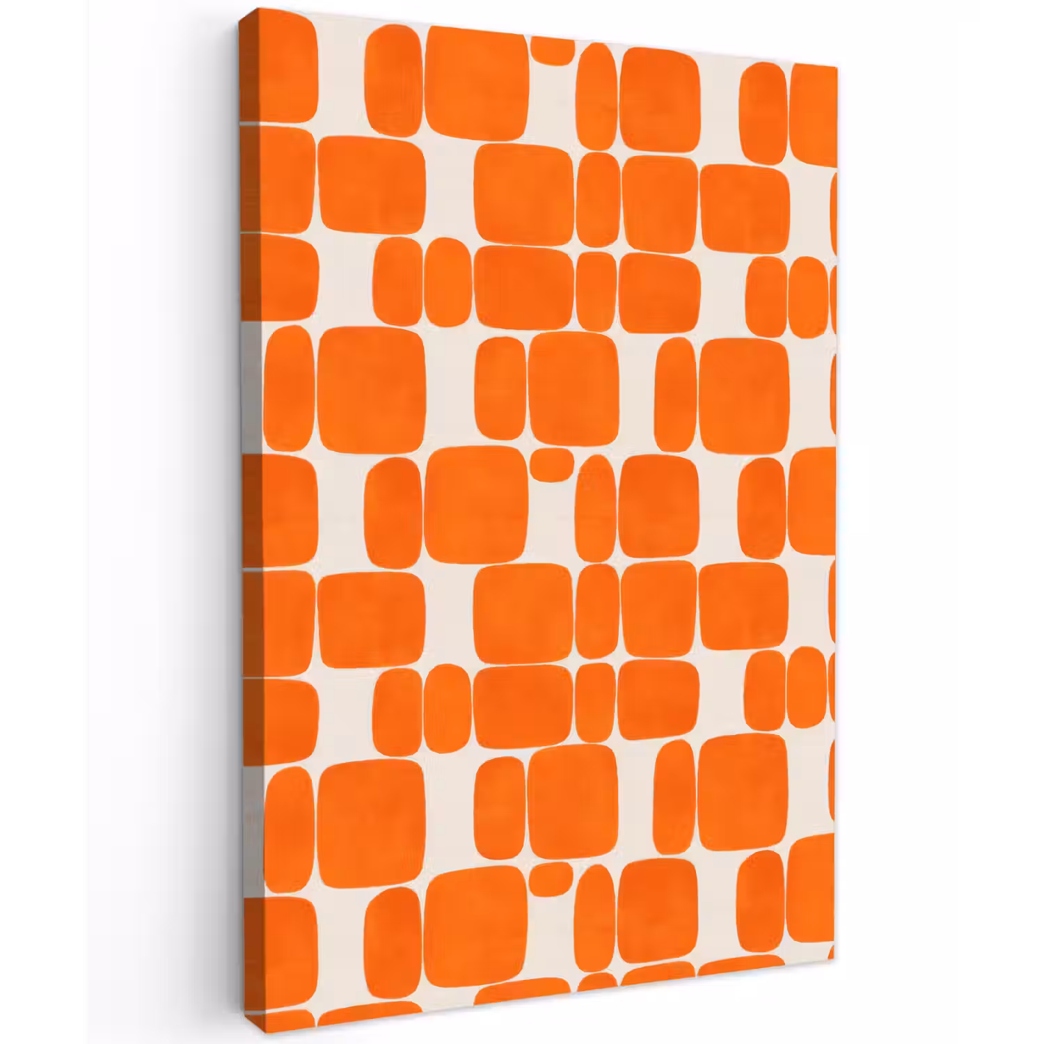 Patroon - Retro - Oranje Tuinposter op houten frame 2 cm dik klein 841 -3d