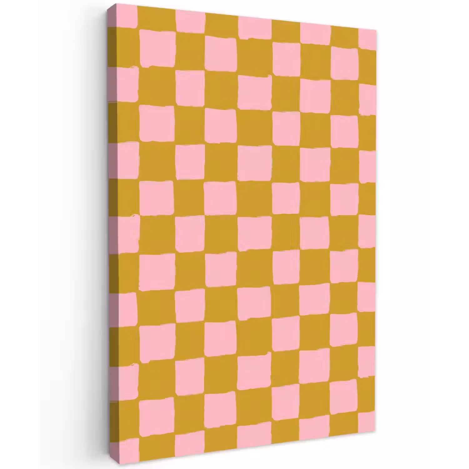 Patroon - Vierkant - Roze Tuinposter op houten frame 2 cm dik klein 841 -3d