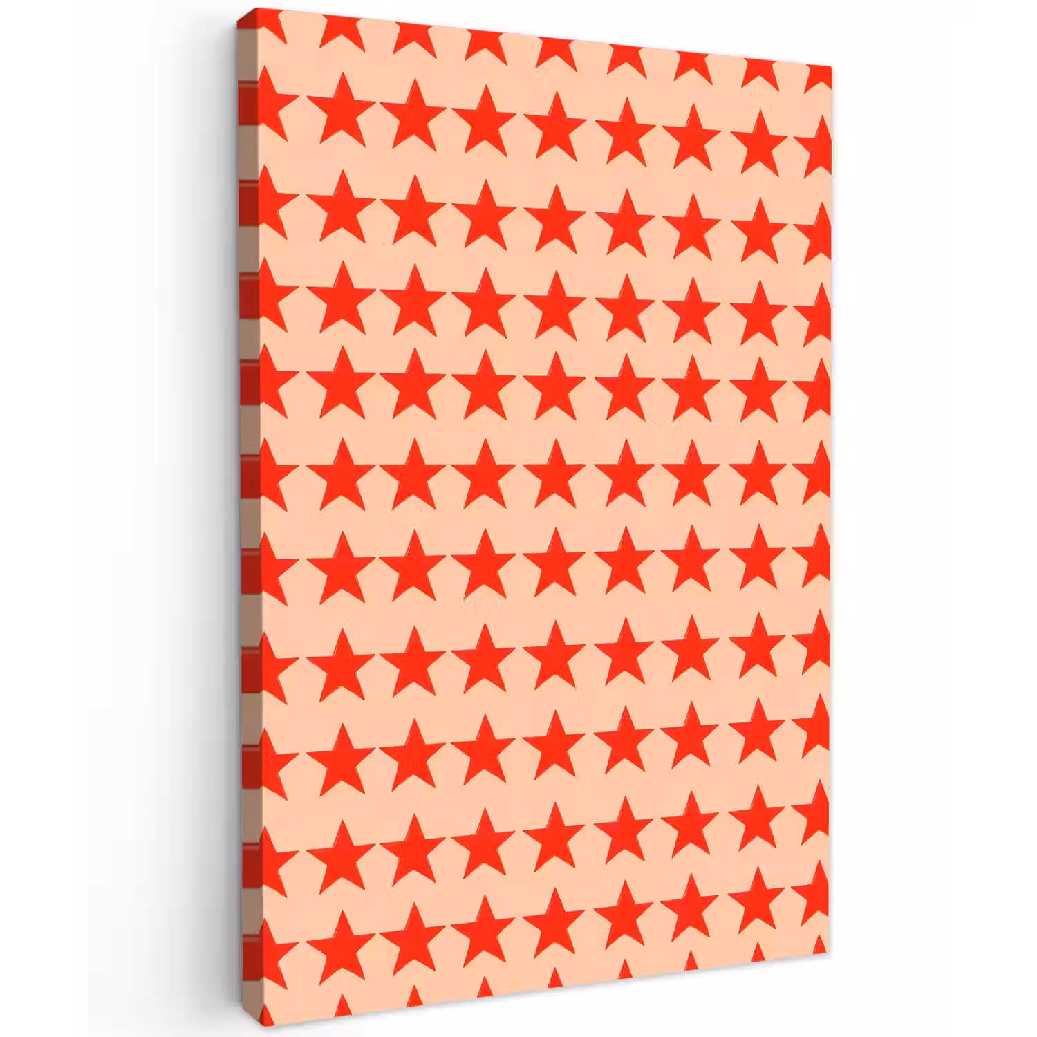 Patroon - Sterren - Rood Tuinposter op houten frame 2 cm dik klein 841 -3d