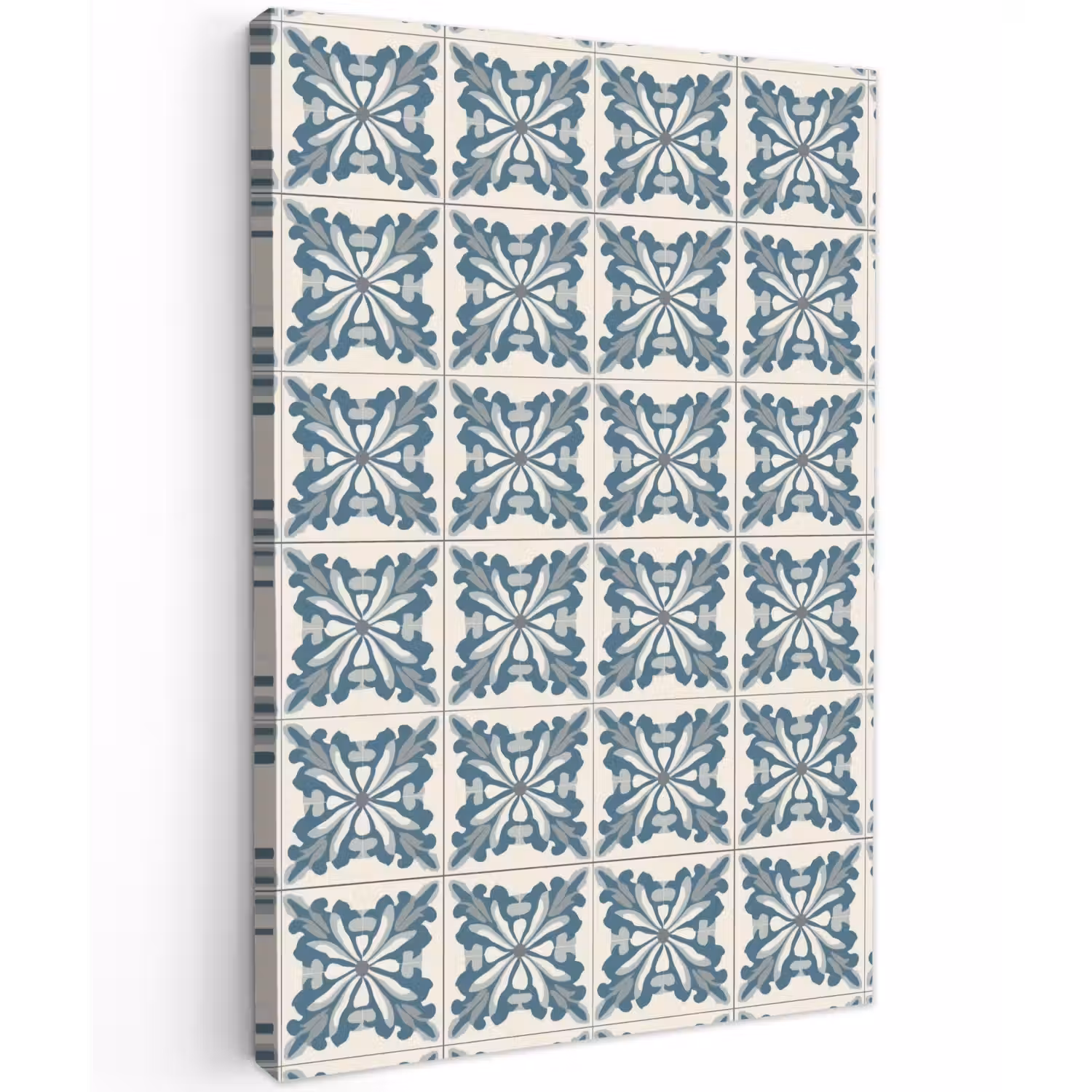 Dessin - Tegel - Blauw Tuinposter op houten frame 2 cm dik klein 841 -3d