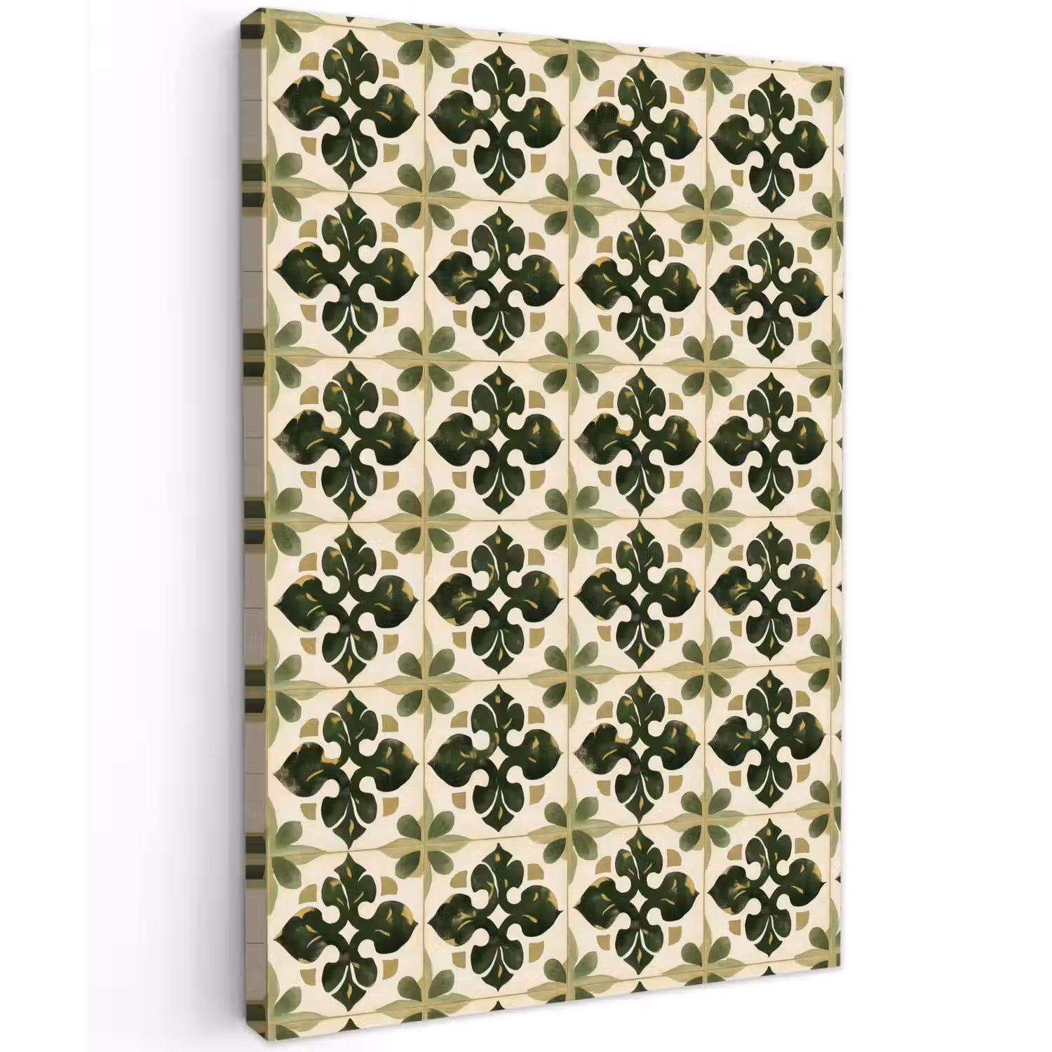 Patroon - Tegel - Groen Tuinposter op houten frame 2 cm dik klein 841 -3d