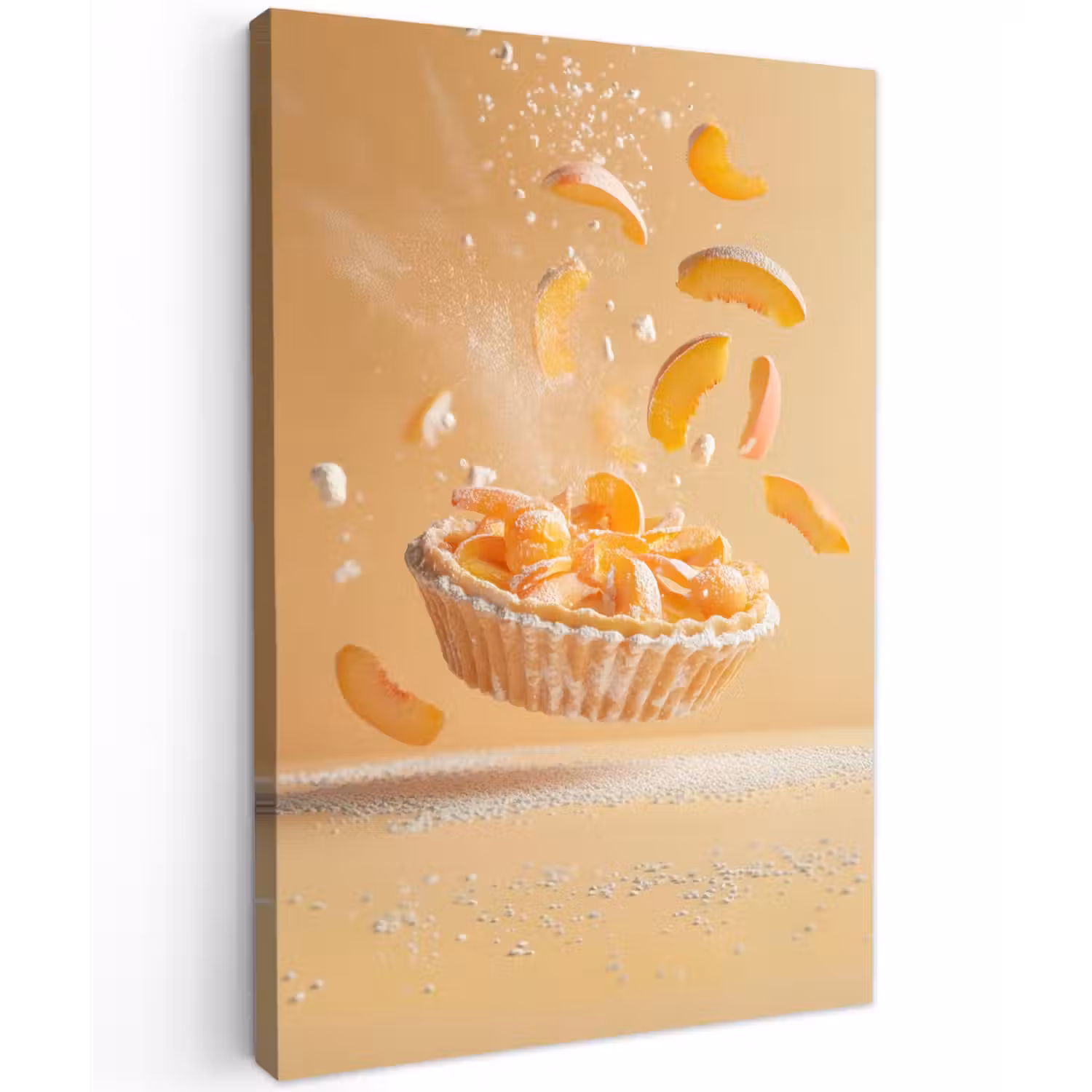 Peach - Eten - Taart - Oranje Tuinposter op houten frame 2 cm dik klein -3d