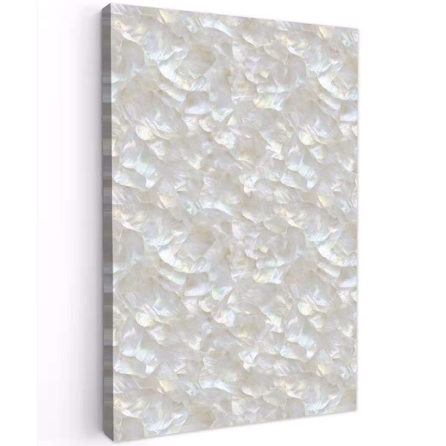 Parelmoerglans - Wit - Schelp Tuinposter op houten frame 2 cm dik klein 841 -3d