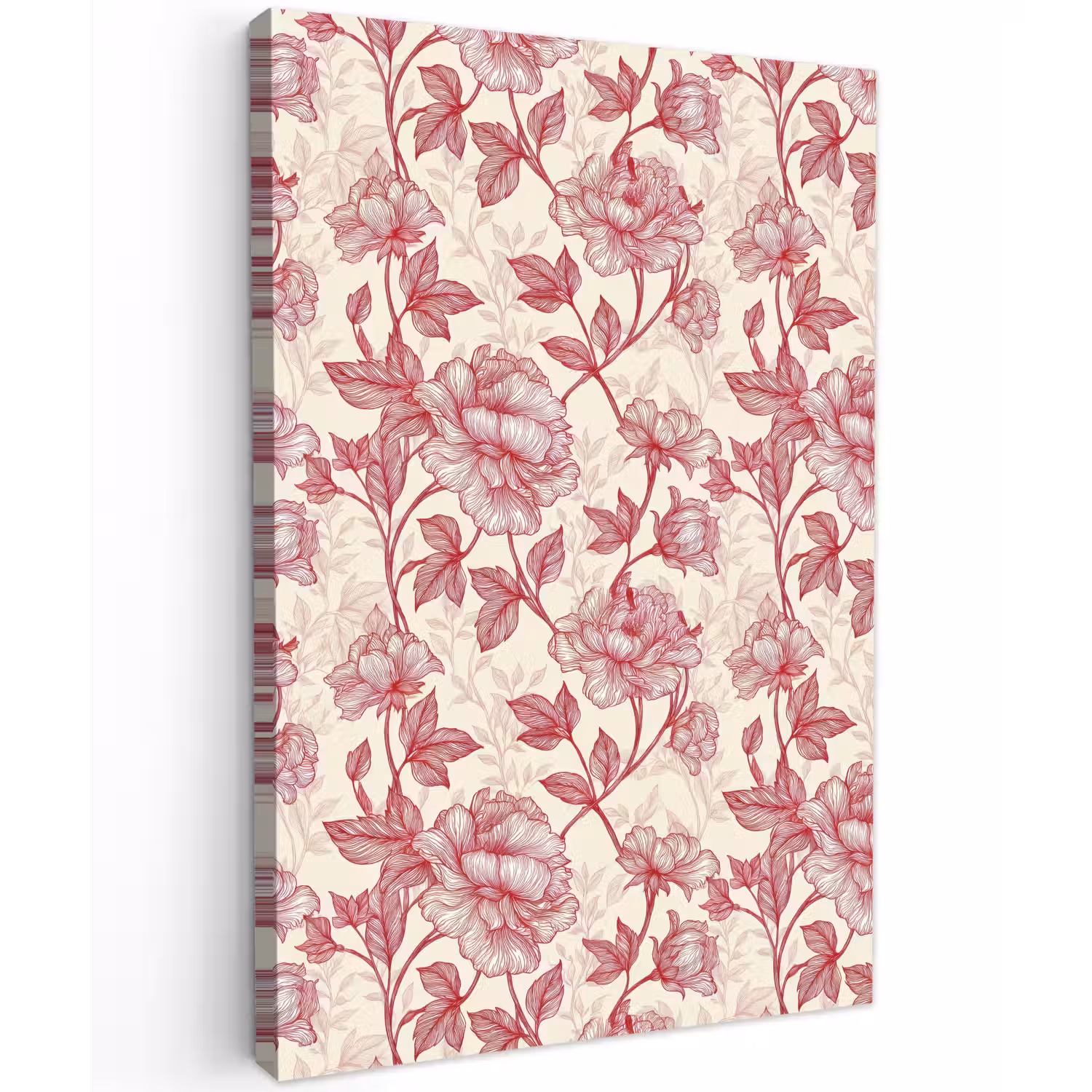 Pioenrozen - Modern - Rood Tuinposter op houten frame 2 cm dik klein 841 -3d
