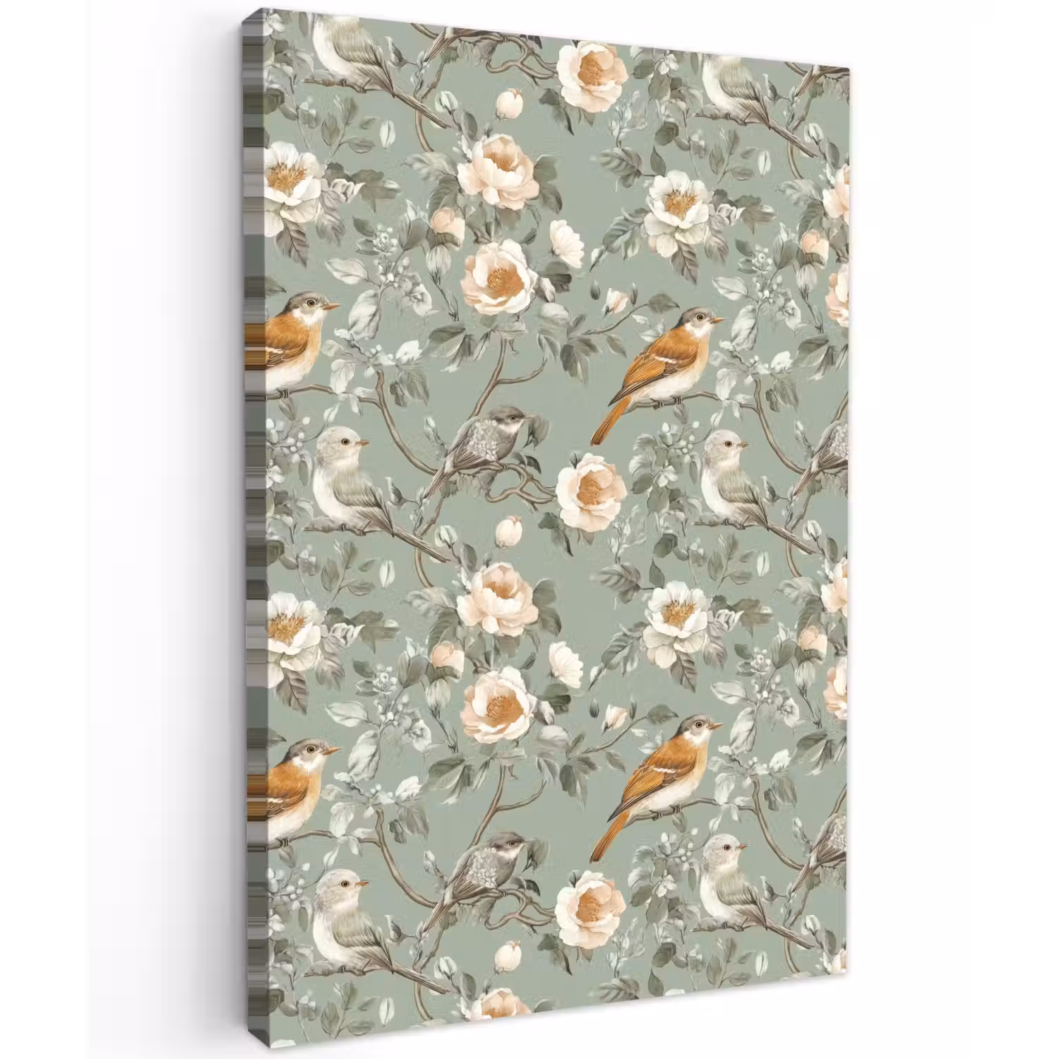 Roze - Vogels - Kleurrijk Tuinposter op houten frame 2 cm dik klein 841 -3d
