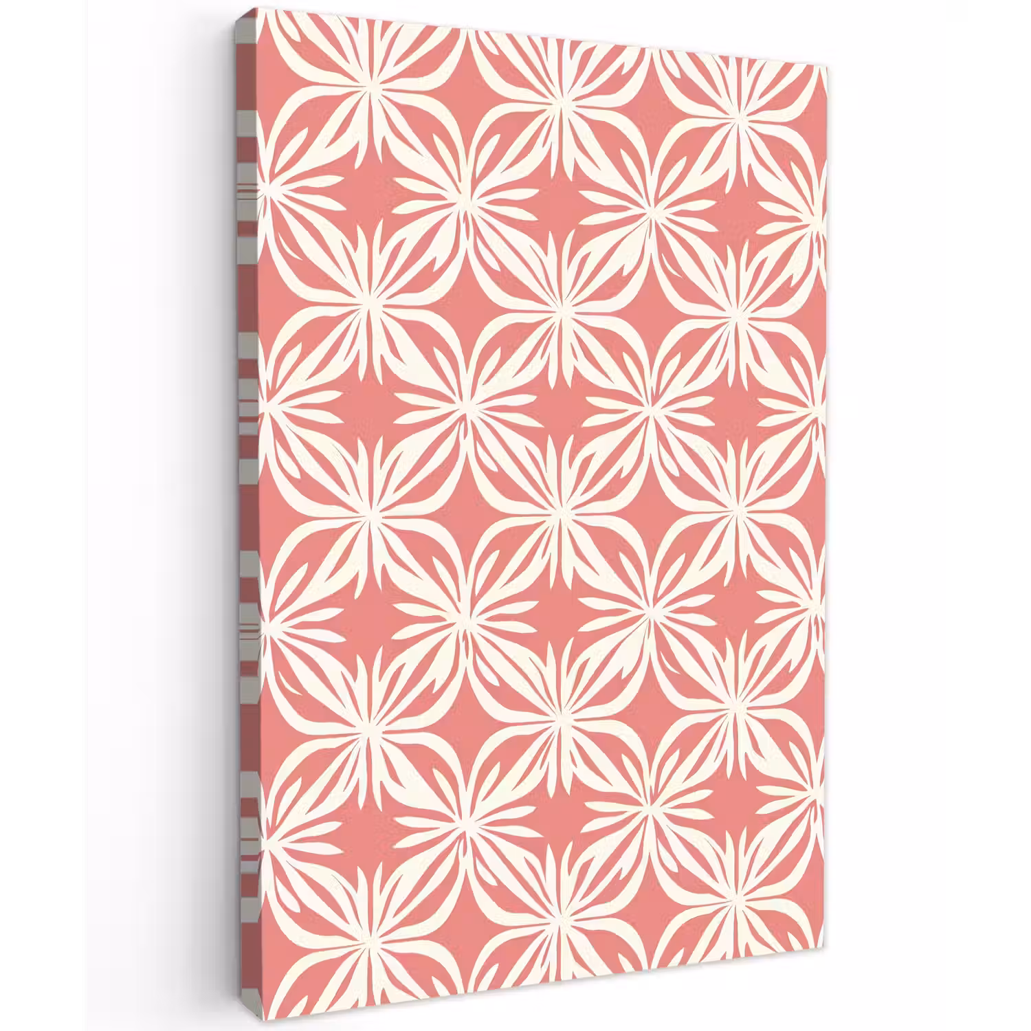 Roze - Bloemenmotief - Wit - Modern Tuinposter op houten frame 2 cm dik klein 841 -3d
