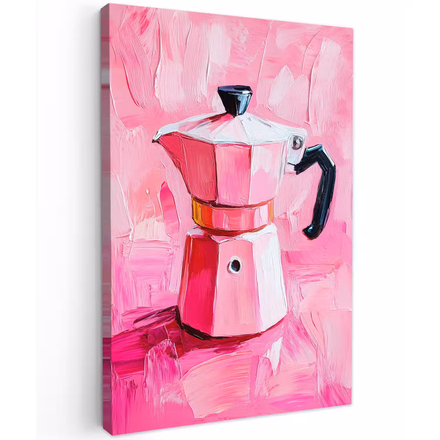 Roze - Verf - Coffee Tuinposter op houten frame 2 cm dik klein -3d