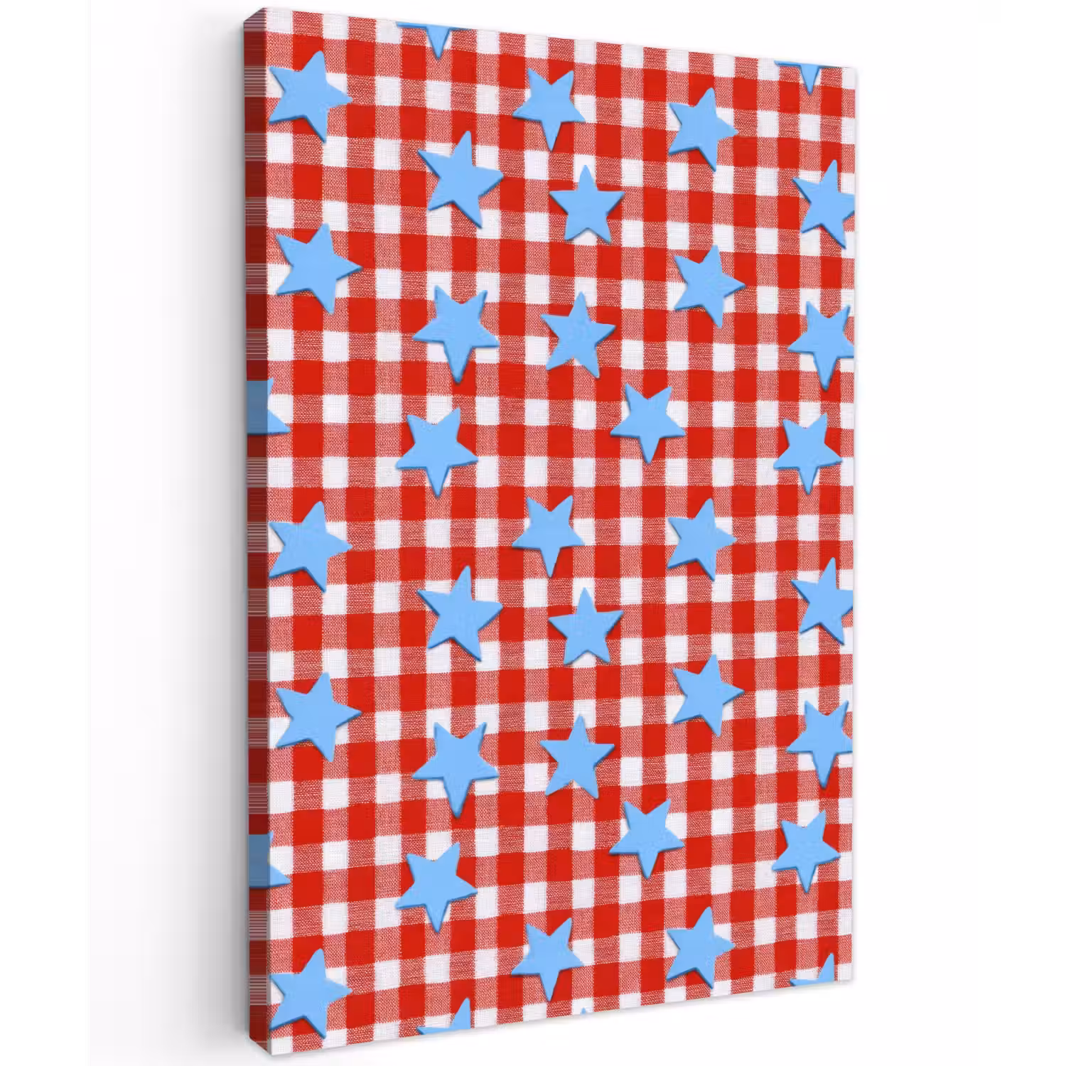 Ruit - Sterren - Rood Tuinposter op houten frame 2 cm dik klein 841 -3d