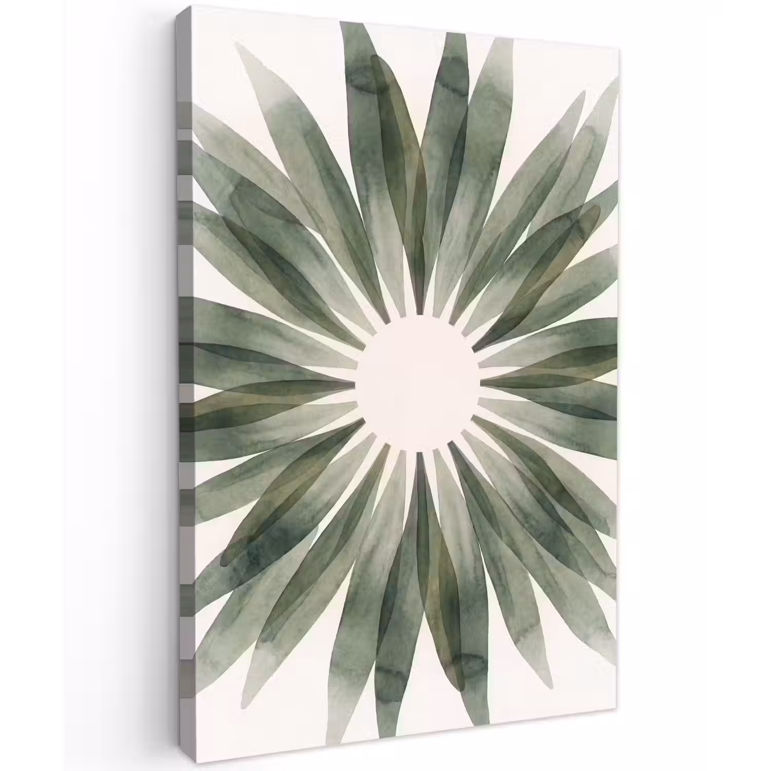 Planten - Abstract - Waterverf - Groen - Natuur Tuinposter op houten frame 2 cm dik klein -3d